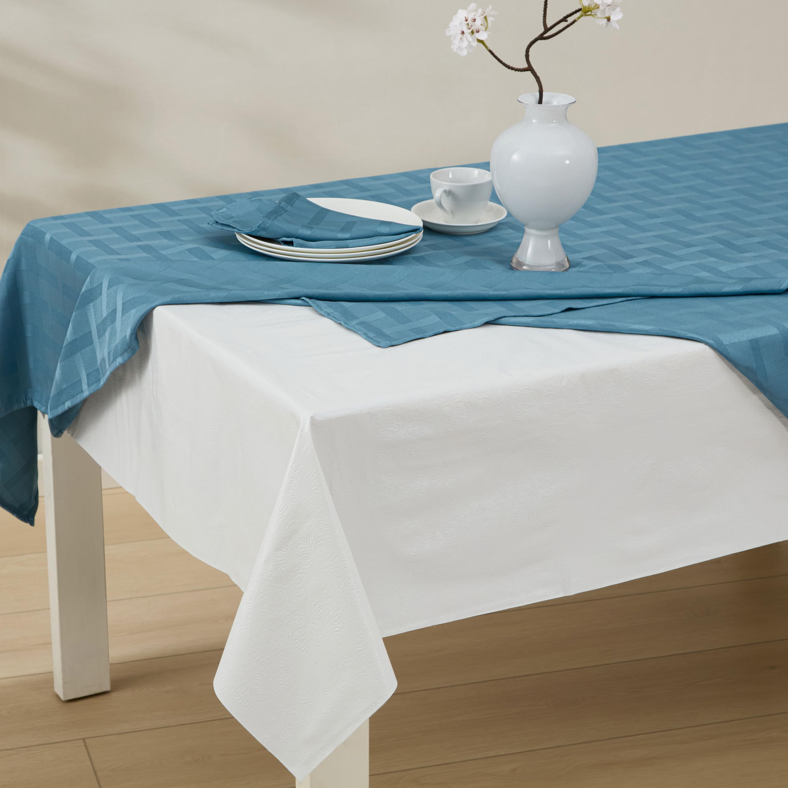Home Bargains Plus Quilted Heavy Duty Table Pad Protector with Flannel Backing, Cut to Fit, Heat Resistant, Wipe Clean, Protects Table from Spills and Scratches, White, 52” x 70” Rectangle - Image 3