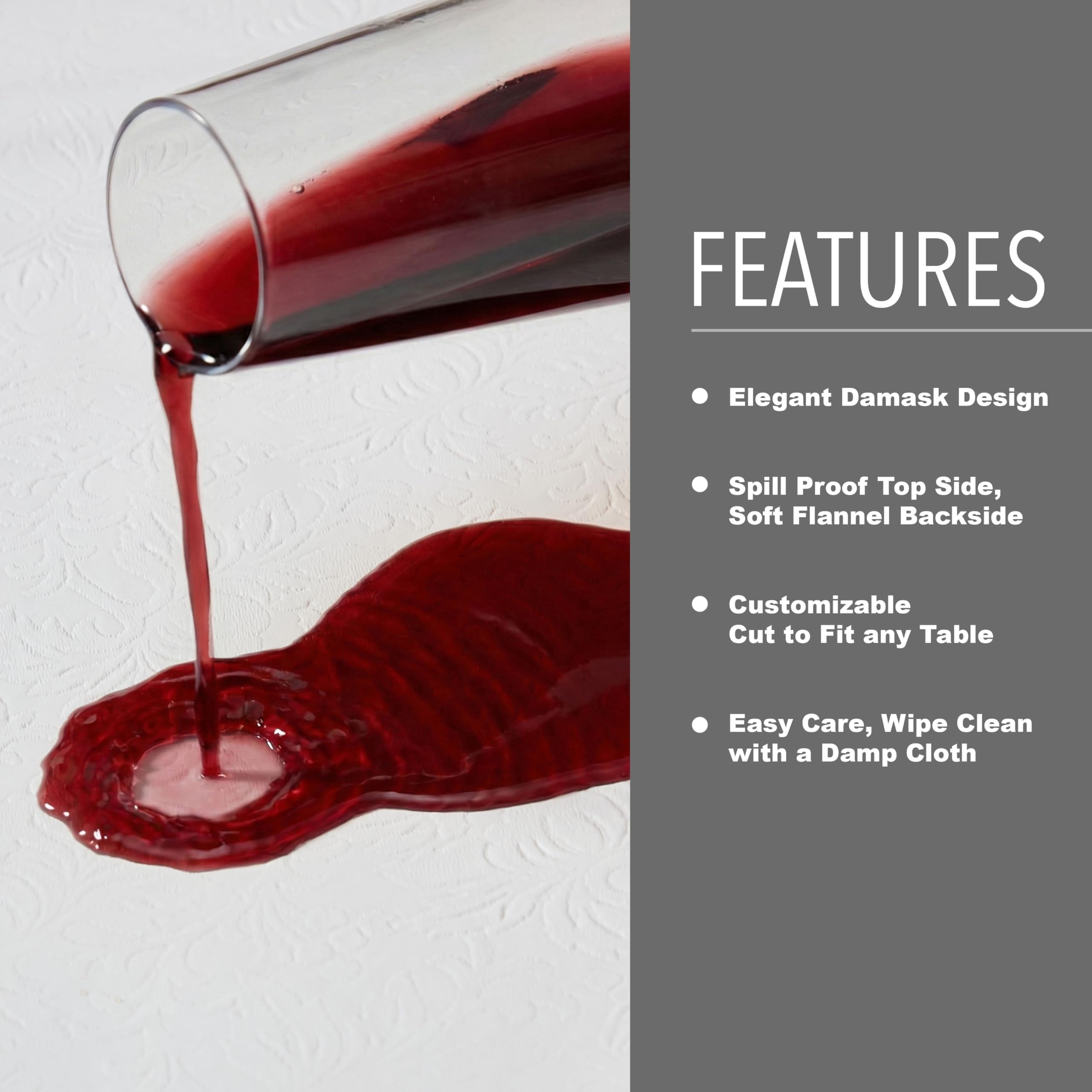 Home Bargains Plus Quilted Heavy Duty Table Pad Protector with Flannel Backing, Cut to Fit, Heat Resistant, Wipe Clean, Protects Table from Spills and Scratches, White, 52” x 70” Rectangle - Image 6