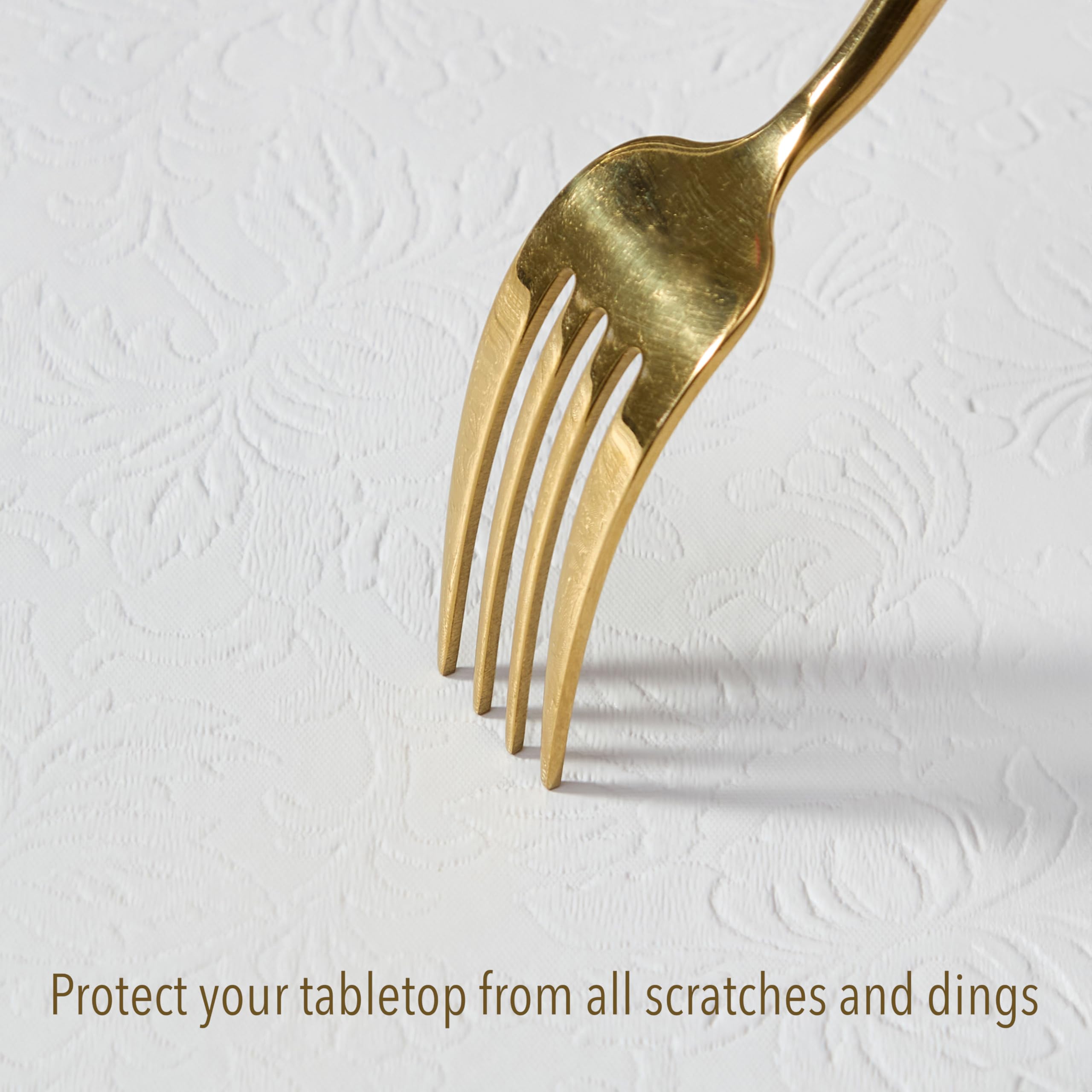 Home Bargains Plus Quilted Heavy Duty Table Pad Protector with Flannel Backing, Cut to Fit, Heat Resistant, Wipe Clean, Protects Table from Spills and Scratches, White, 52” x 70” Rectangle - Image 8