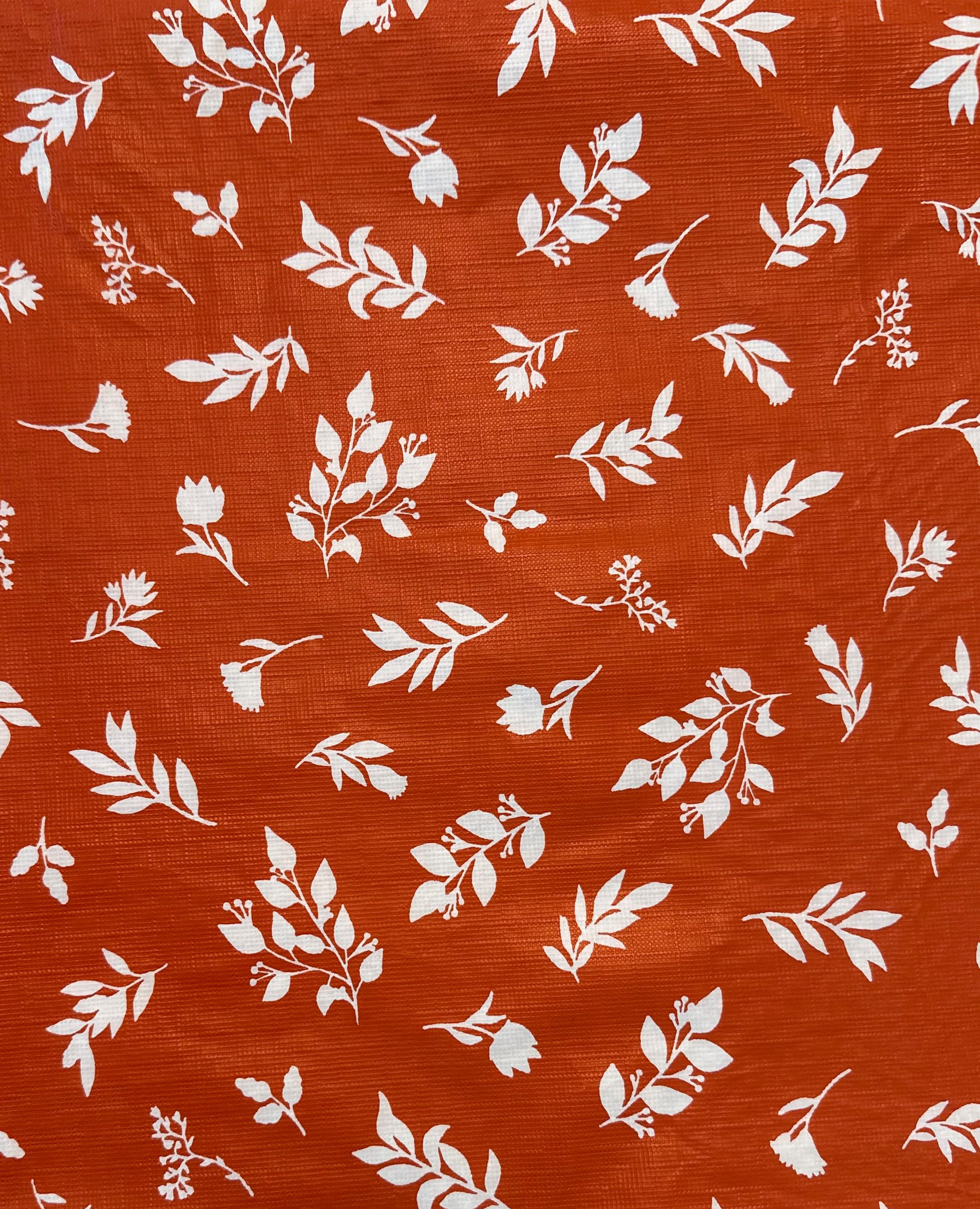 Home Bargains Plus Rust Leaf Tablecloth with Flannel Backing, 52 x 52 Inch Square, Leaf Print PEVA Easy Care Non-Toxic Table Cover - Image 3