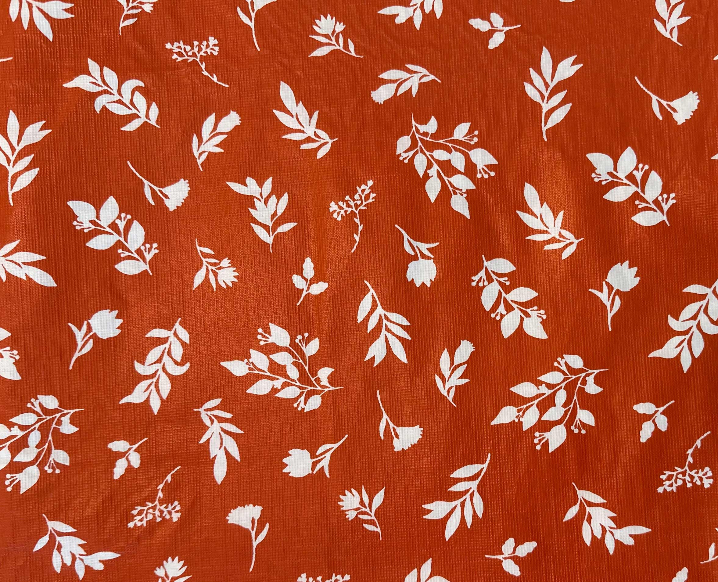 Home Bargains Plus Rust Leaf Tablecloth with Flannel Backing, 52 x 52 Inch Square, Leaf Print PEVA Easy Care Non-Toxic Table Cover - Image 5
