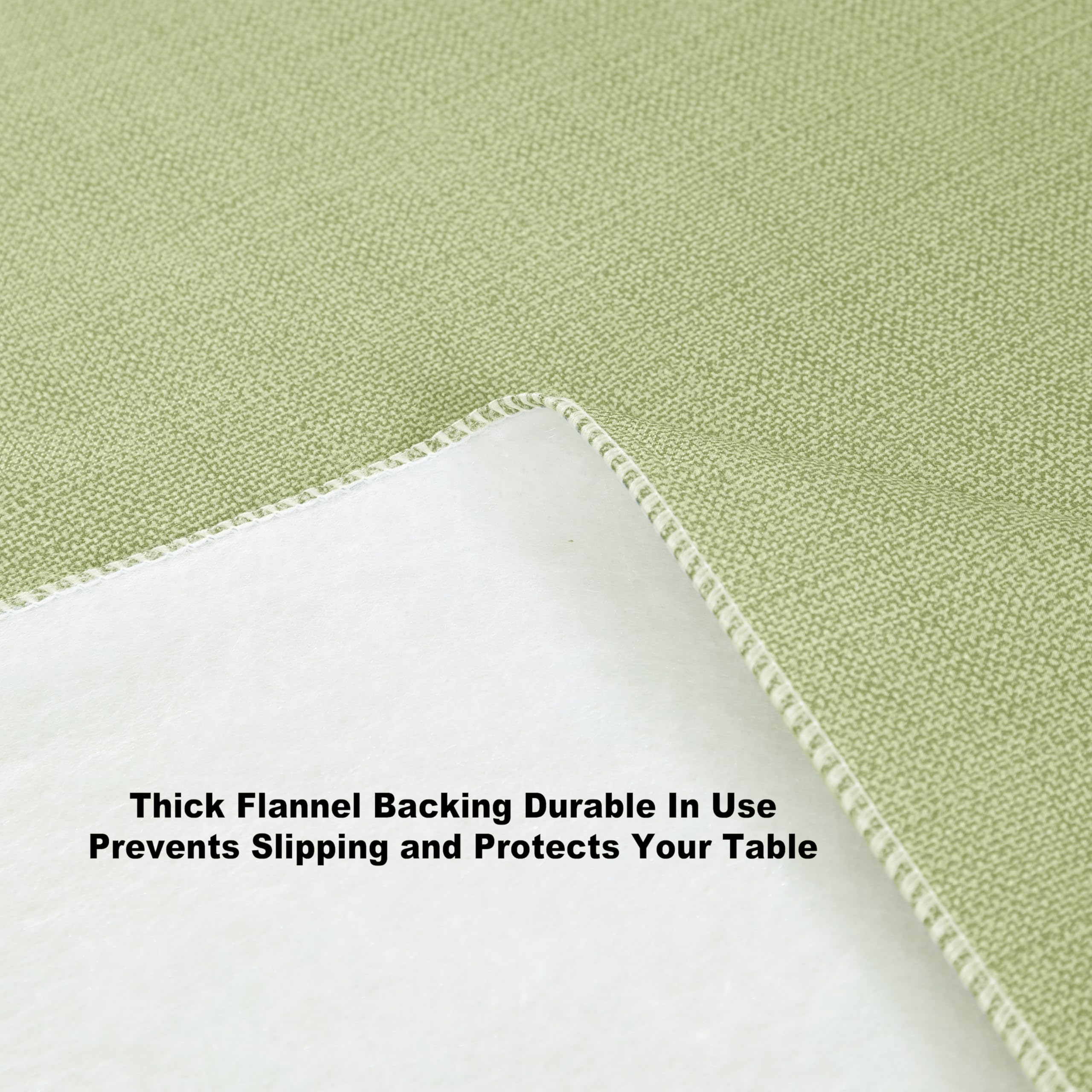 Lintex Cafe Hotel Linen Look Vinyl Flannel Backed Tablecloth, Heavyweight 4 Gauge, 52 x 70 Inch Rectangle, Celery Green Indoor Outdoor Waterproof Wipe Clean Table Cover - Image 6
