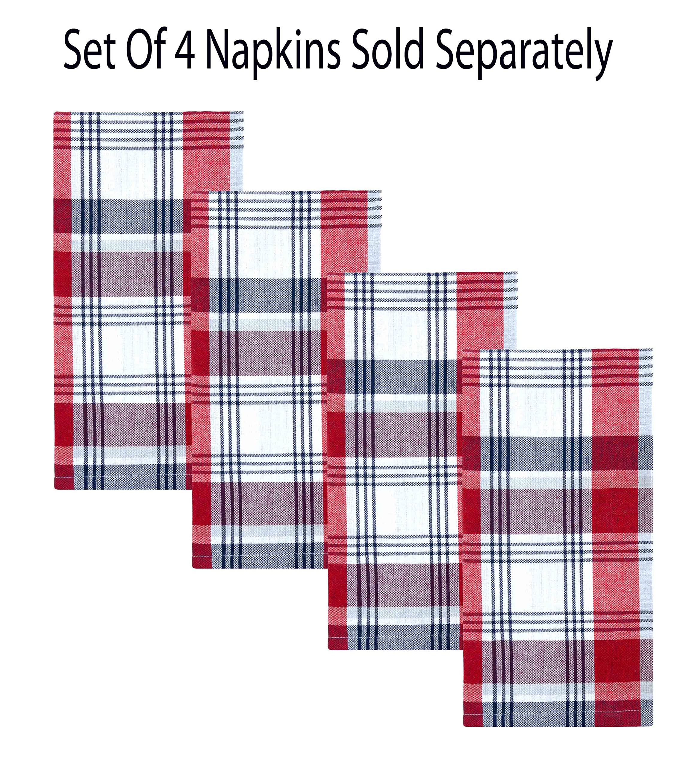 Lintex Home Bargains Plus Americana Round Fabric Tablecloth, 70 Inch, Patriotic Celebration, Red White and Blue Plaid Fabric Table Cover, Buffet Dining - Image 4