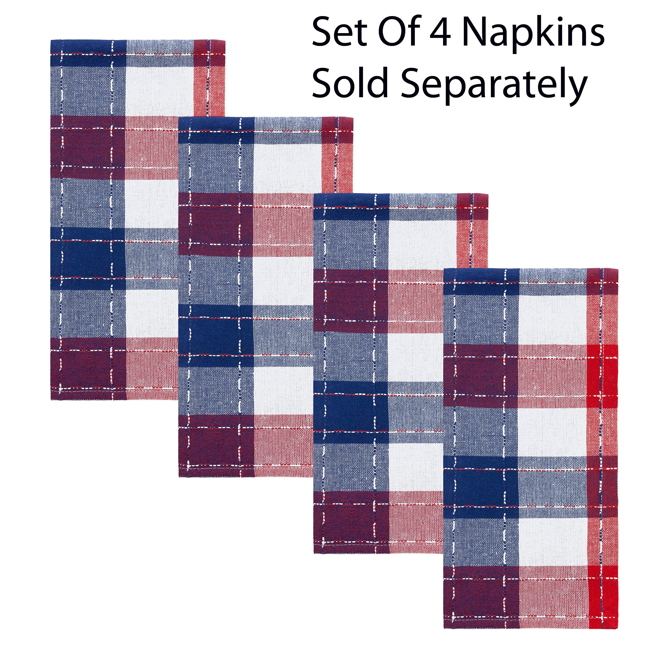 Lintex Home Bargains Plus Country Plaid Americana Rectangle Tablecloth – 52 x 70 Inch Heavyweight Indoor/Outdoor Fabric, Red White and Blue Picnic Table Cover - Image 4