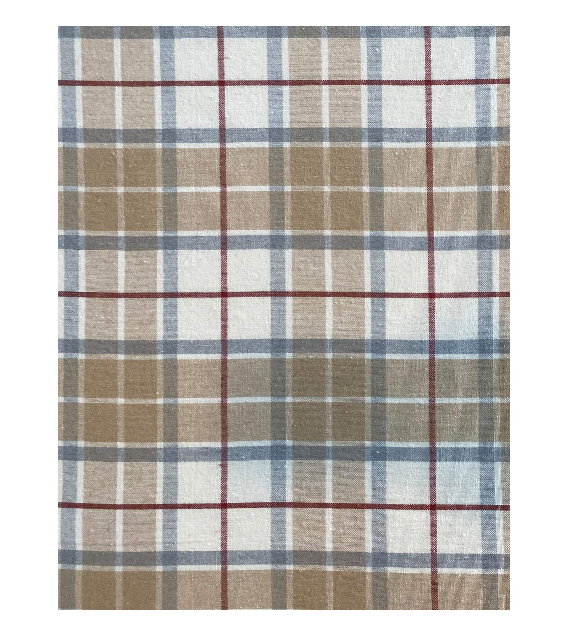 Lintex Spring Holiday Fabric Tablecloth, Grey and Taupe Cabin Plaid 100% Cotton Woven Fabric, Country Rustic Style, 60 x 84 Inch Rectangle Table Cover - Image 4
