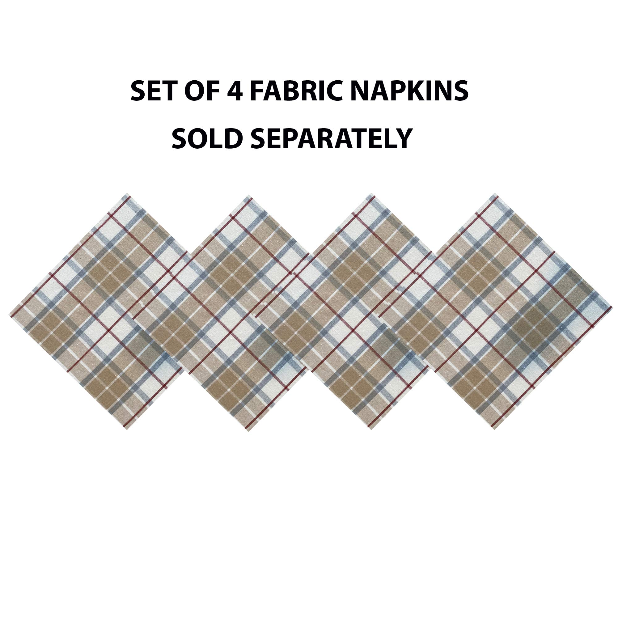 Lintex Spring Holiday Fabric Tablecloth, Grey and Taupe Cabin Plaid 100% Cotton Woven Fabric, Country Rustic Style, 60 x 84 Inch Rectangle Table Cover - Image 6