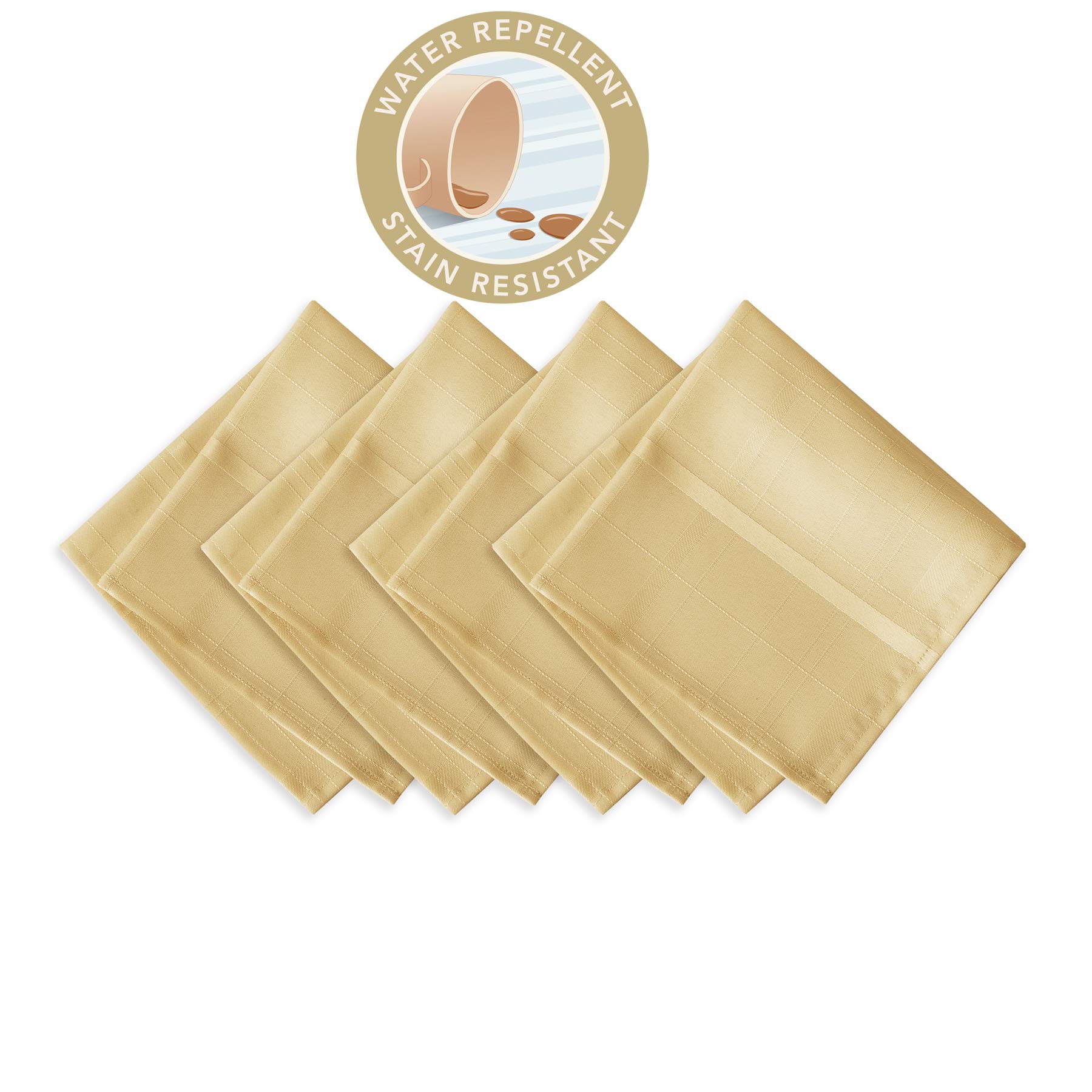 Newbridge 52 x 70 Inch Rectangle Fabric Tablecloth, Elegance Plaid, 100% Polyester, No Iron Soil Resistant Dining Room, Party and Banquet Table Cover, Solid Textured, Ribbon Gold - Image 5