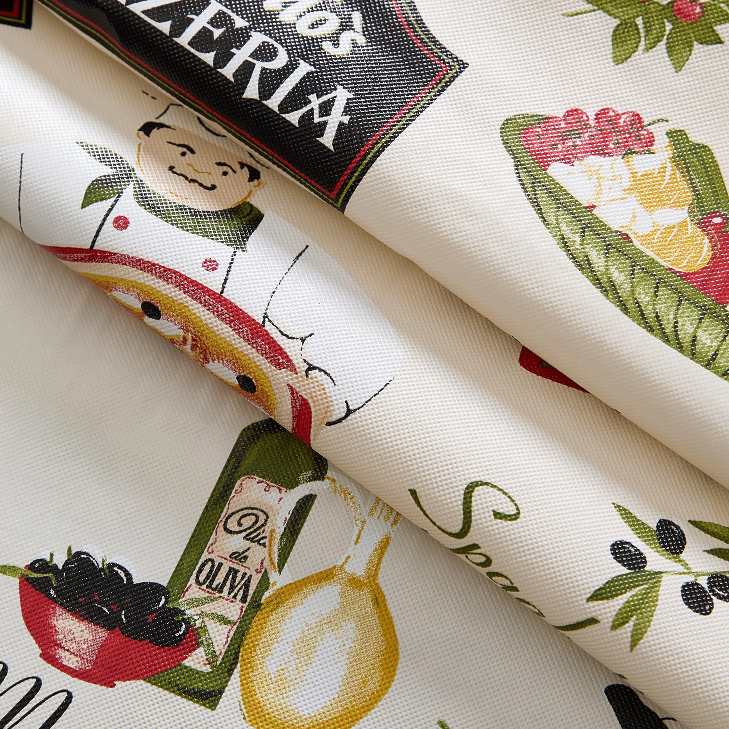 Newbridge 52 x 70 Inch Rectangle Vinyl Tablecloth with Flannel Backing, Italian Bistro Chef, Novelty Chef Indoor Outdoor Waterproof Table Cover for Picnic, Barbecue, Patio and Kitchen Dining, Ivory - Image 6