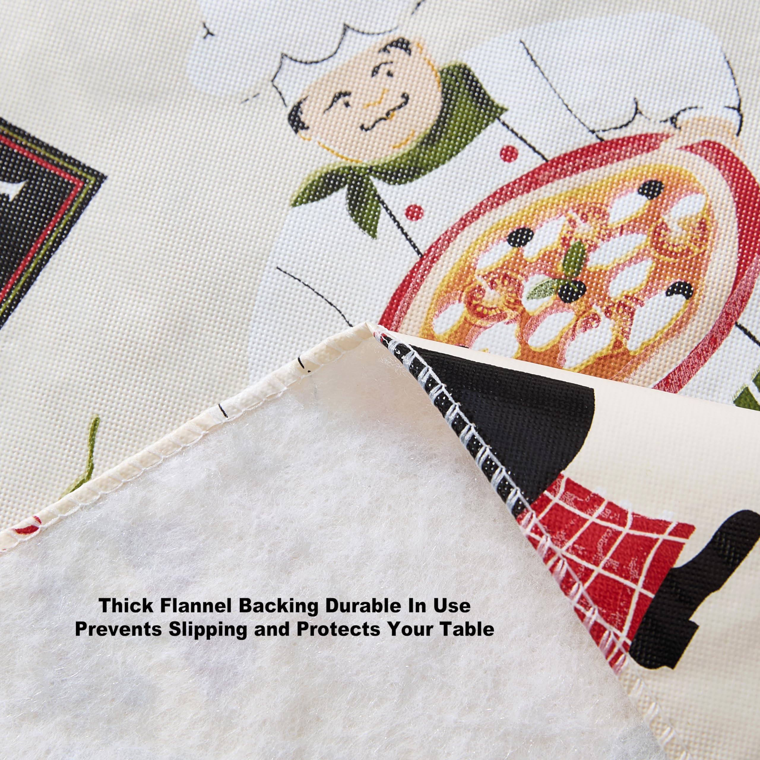 Newbridge 52 x 70 Inch Rectangle Vinyl Tablecloth with Flannel Backing, Italian Bistro Chef, Novelty Chef Indoor Outdoor Waterproof Table Cover for Picnic, Barbecue, Patio and Kitchen Dining, Ivory - Image 7