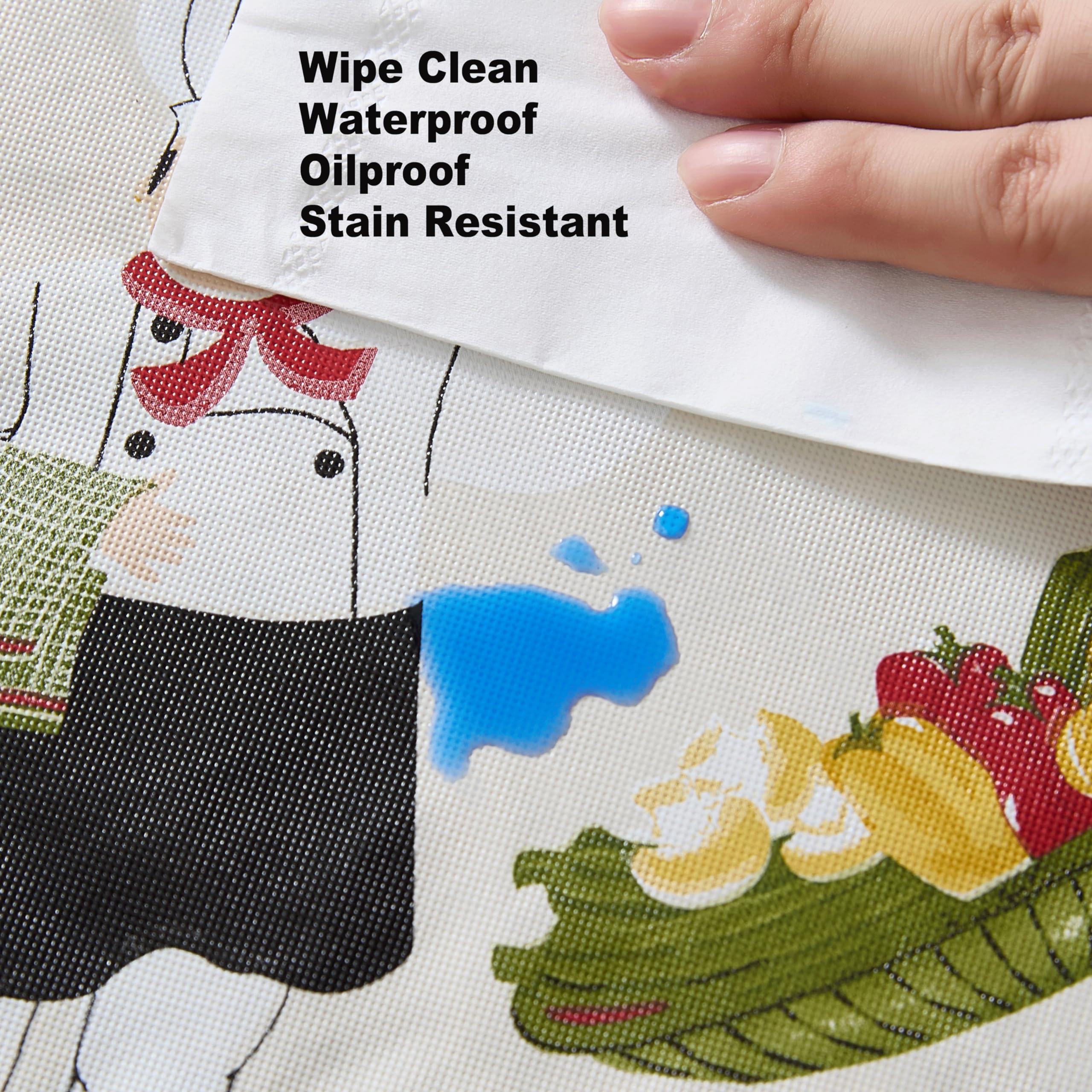 Newbridge 52 x 70 Inch Rectangle Vinyl Tablecloth with Flannel Backing, Italian Bistro Chef, Novelty Chef Indoor Outdoor Waterproof Table Cover for Picnic, Barbecue, Patio and Kitchen Dining, Ivory - Image 8