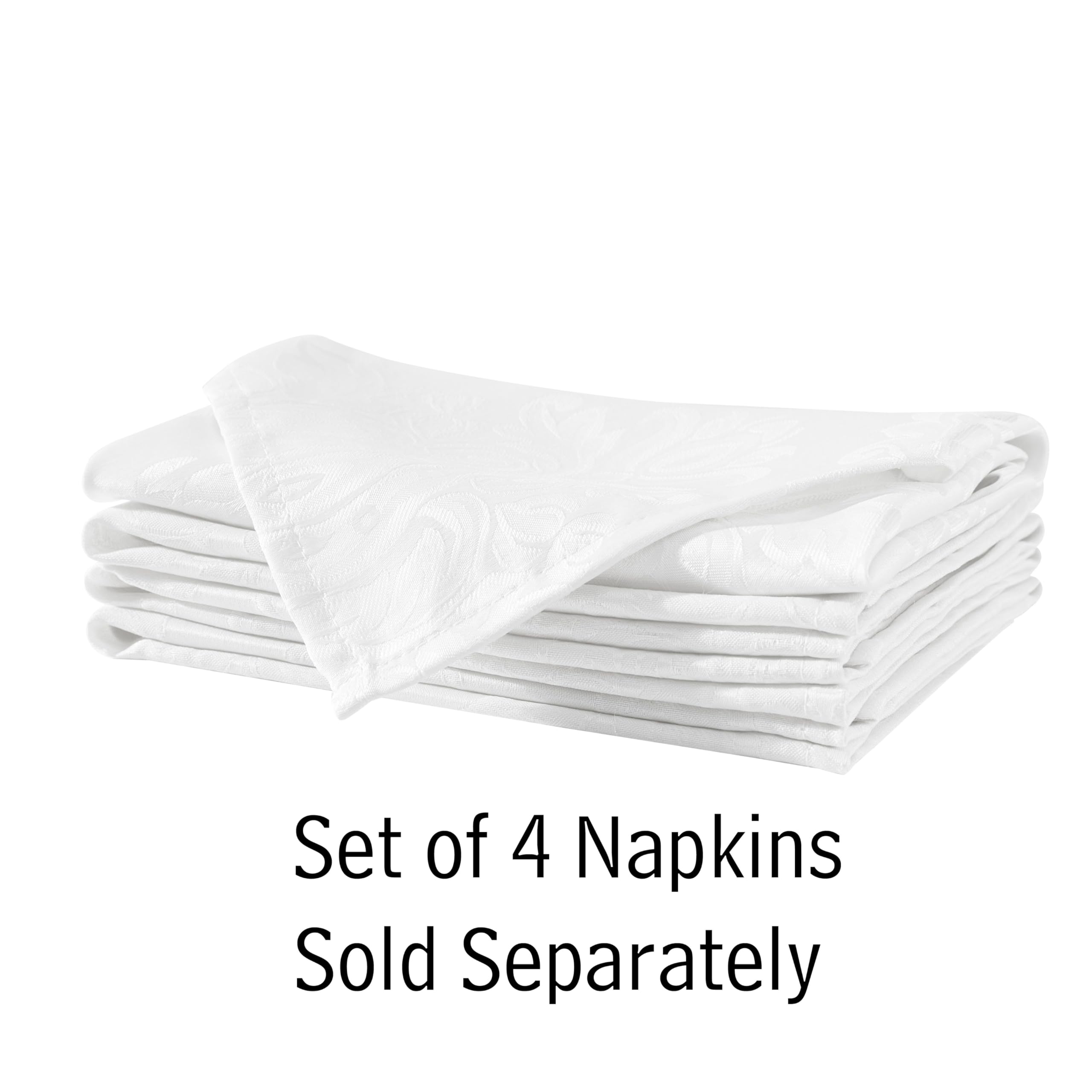 Newbridge Barcelona Luxury Damask Fabric Tablecloth, 52” Wide x 70” Rectangle, White, 100% Polyester, No Iron, Soil Resistant Dining Room, Party and Banquet Table Cover - Image 3