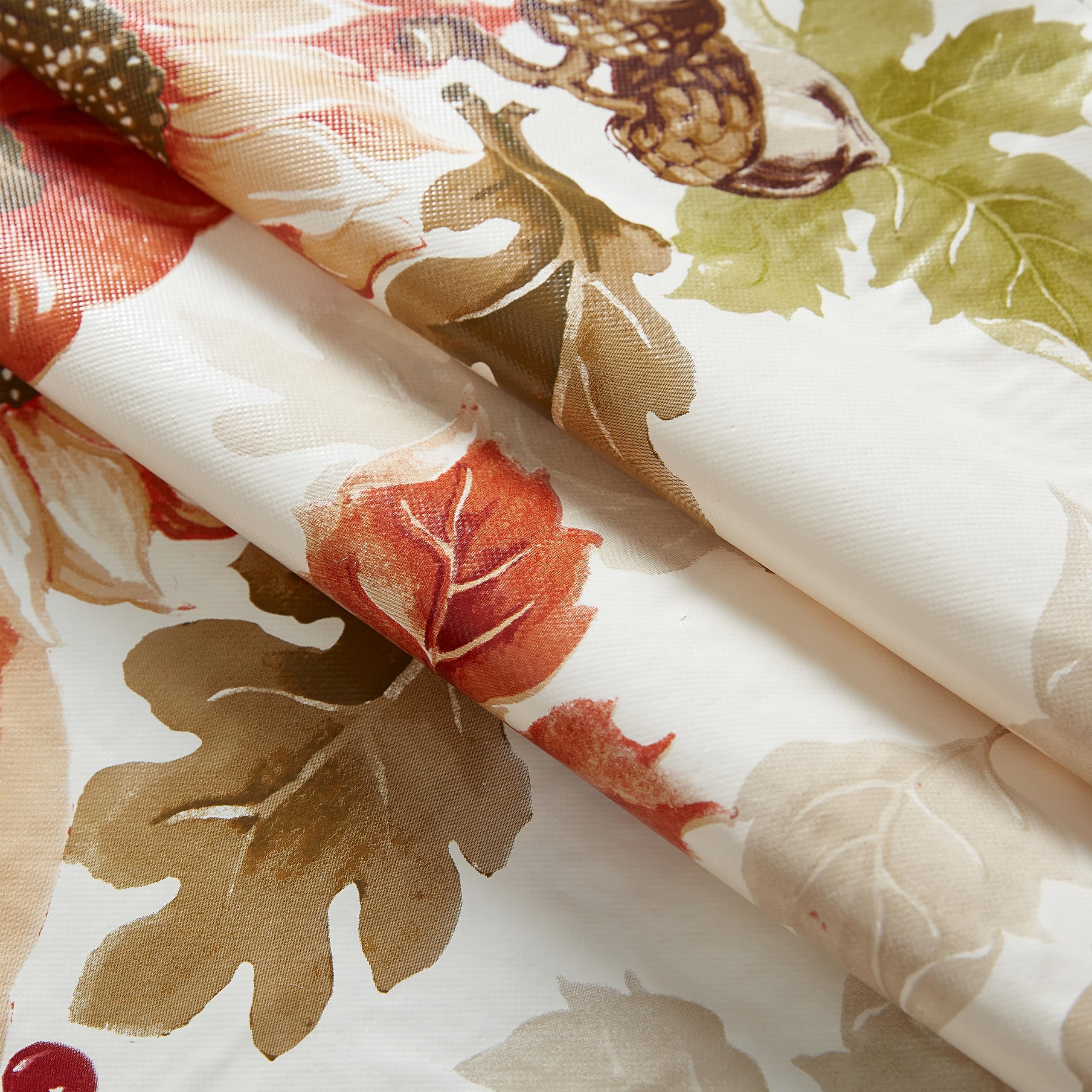 Newbridge Bountiful Fall Harvest Vinyl Flannel Backed Autumn Tablecloth – Pumpkin Sunflower Leaf Border Thanksgiving Country Cottage Easy Care, 52 x 52 Inch Square Table Cover - Image 5