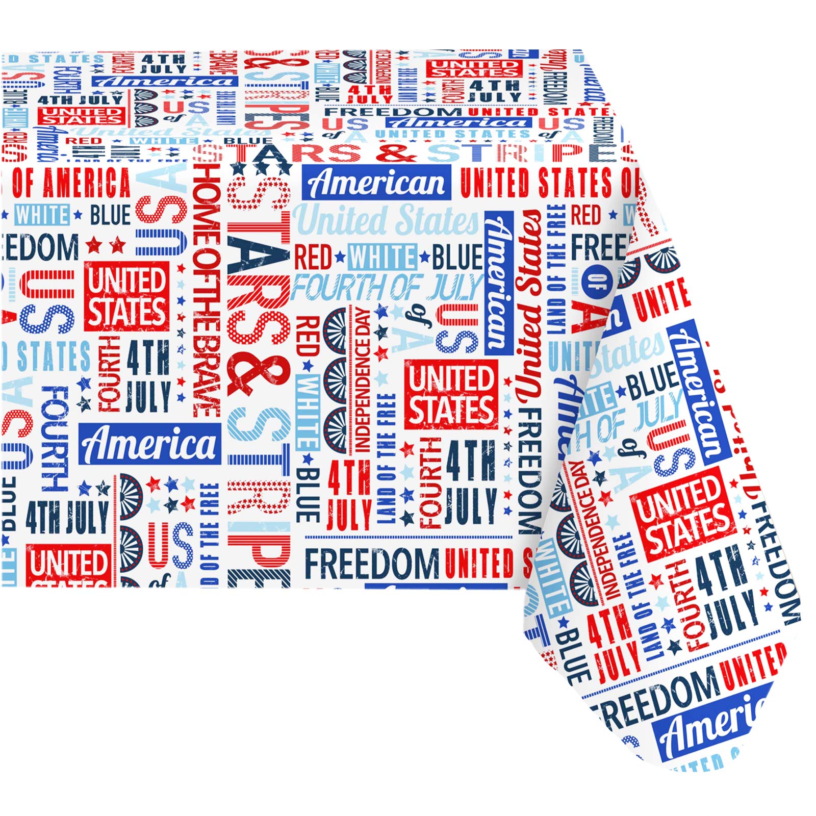 Newbridge Celebrate America Patriotic Blue Stars and Stripes 52 x 70 Inch Rectangle Vinyl Flannel Back Tablecloth, Waterproof Indoor Outdoor Dining BBQ Picnic Table Cover - Image 4