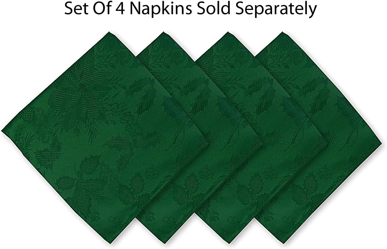 Newbridge Christmas Carol Holiday Noel Damask Fabric Tablecloth, 52 x 52 Inch Square, Hunter Green, Holly Leaf Poinsettia Weave, Wrinkle Free Soil Resistant Easy Care Table Cover - Image 4