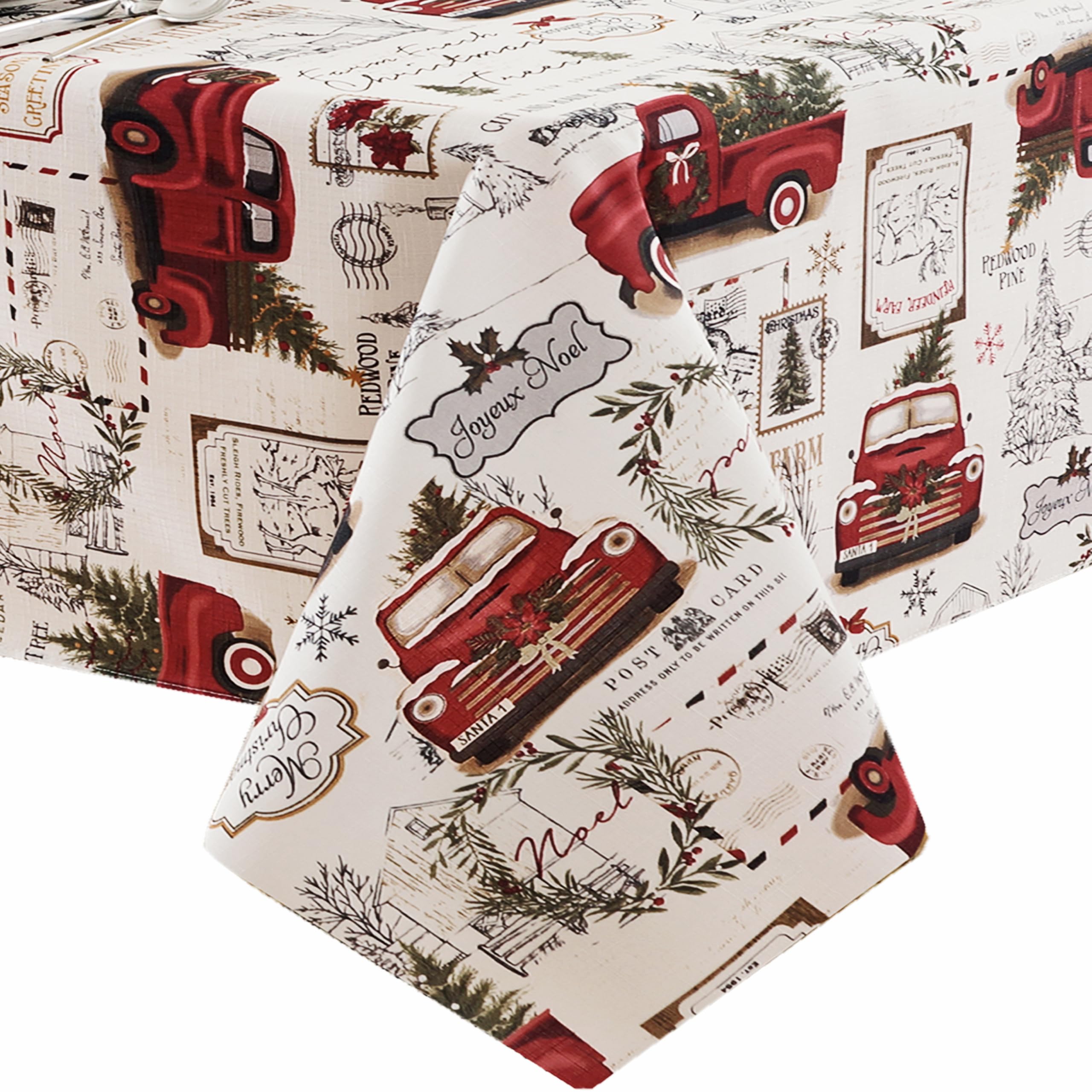 Newbridge Christmas Pine Hill Tree Farm Set of 8 Fabric Napkins, Nostalgic Retro Holiday Country Farm Truck No Iron and Stain Resistant Napkins for Party, Banquet and Buffet - Image 8