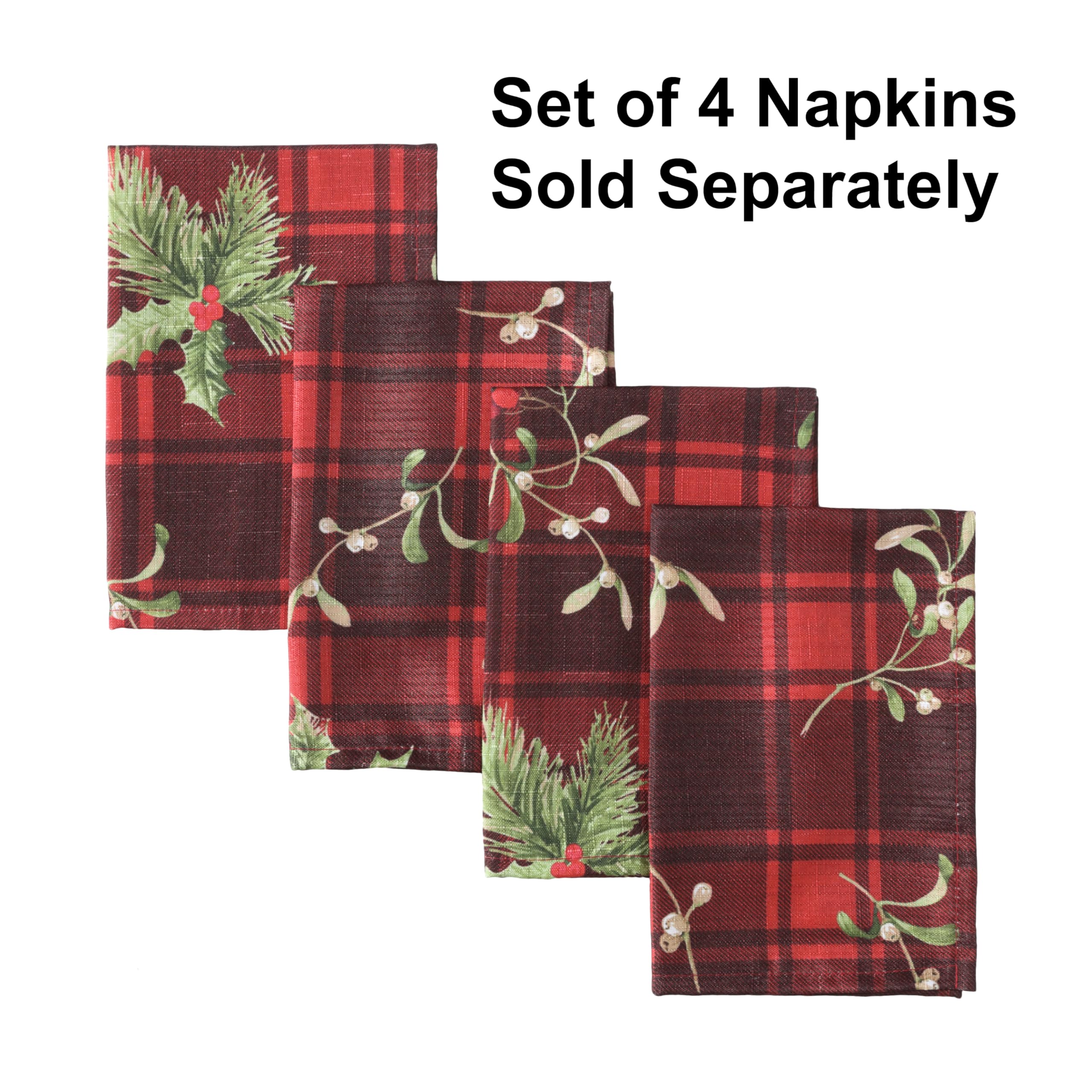 Newbridge Christmas Red Spruce Plaid 70 Inch Round Fabric Tablecloth – Holly, Pinecones & Evergreen Winter Print, Soil Resistant No-Iron Holiday Dining Table Cover - Image 8