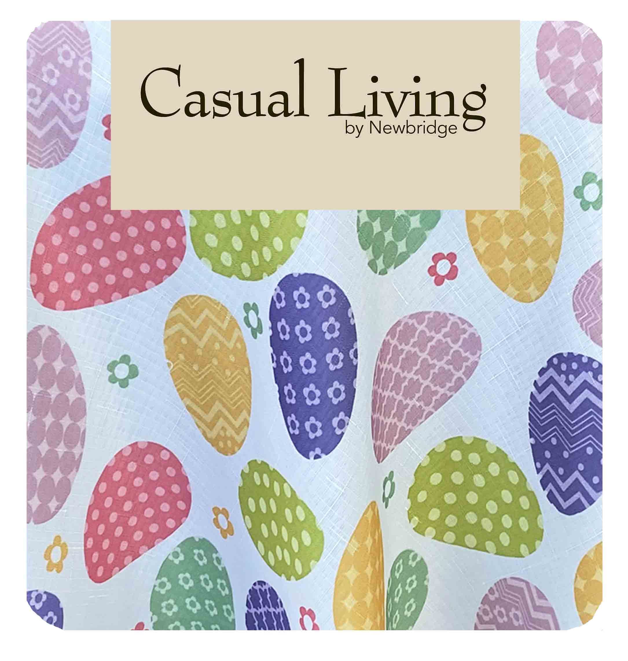 Newbridge Colored Easter Egg Hunt Fabric Tablecloth, Polka Dot and Floral Easter Eggs Winkle Free and Stain Resistant Spring Tablecloth, 70” Round - Image 8