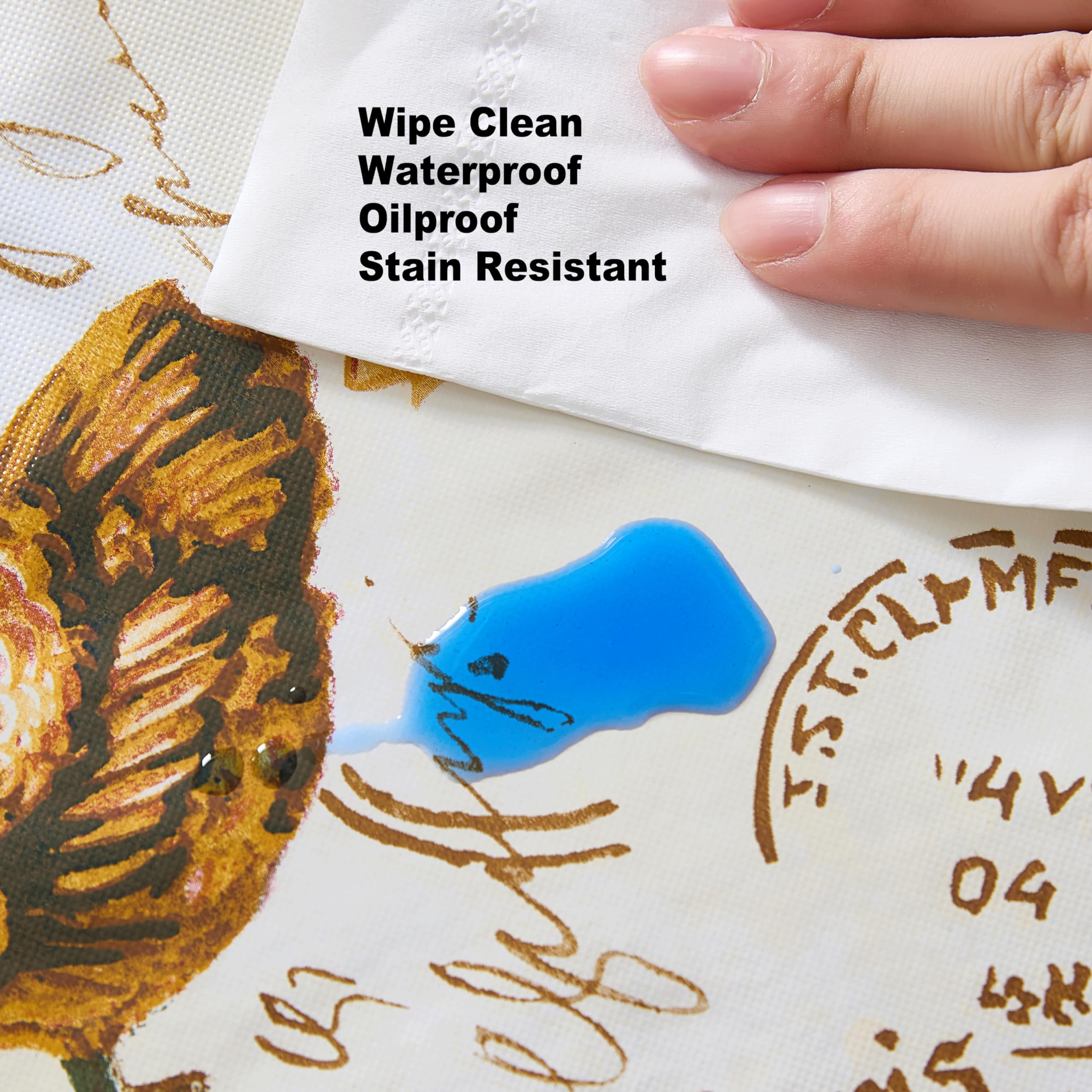 Newbridge Farm Fresh Rooster Rectangle Vinyl Flannel Backed Tablecloth, 52 x 70 Inch, Indoor Outdoor Vinyl Table Cloth, Roosters and Hens - Image 4