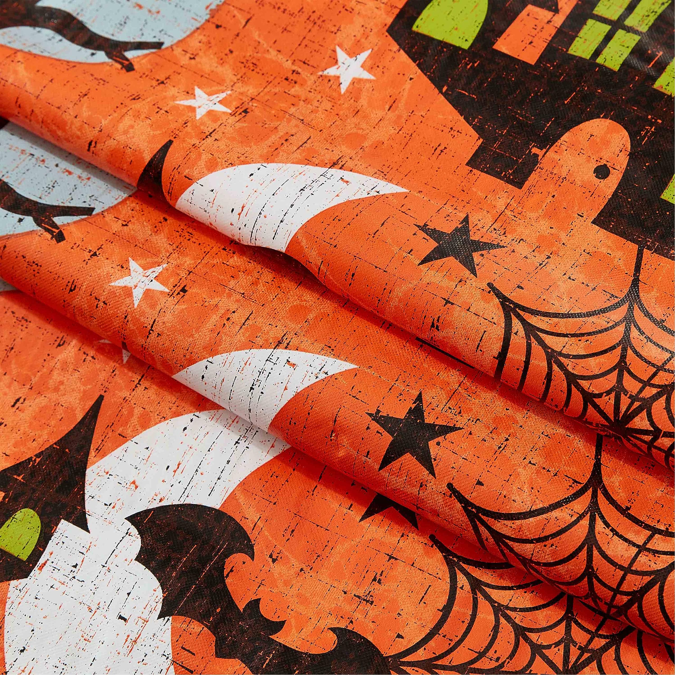 Newbridge Halloween Scream 52 x 70 Inch Rectangle Vinyl Tablecloth with Flannel Backing, Haunted House Ghost and Bat Design, Easy Care Wipe Clean Halloween Table Cover - Image 7