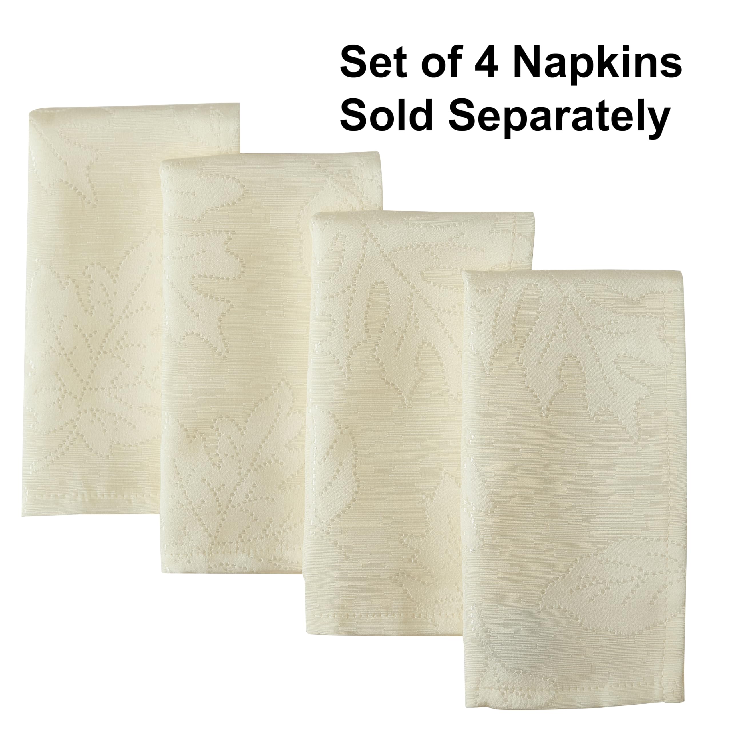 Newbridge Ivory Fancy Leaves Damask Fabric Holiday Tablecloth, 52 x 52 Inch Square, Elegant Swirling Leaf Pattern, No Iron Soil Resistant Dining Room Party Table Cover - Image 7