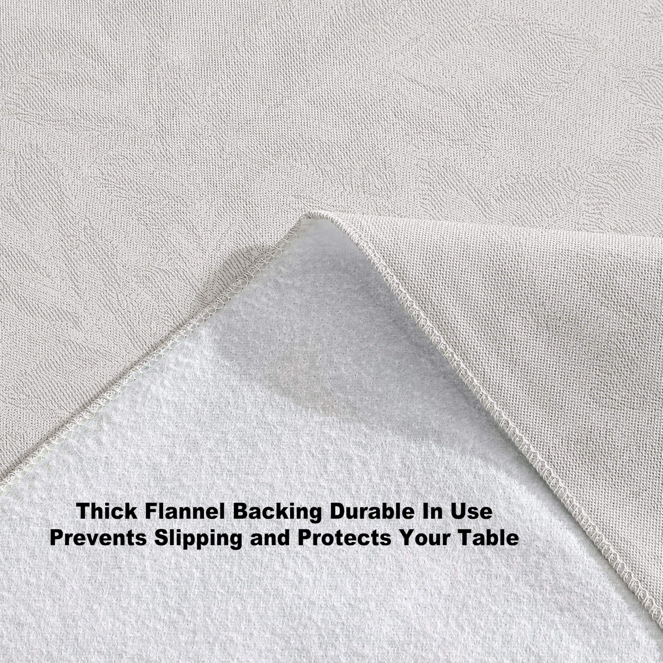 Newbridge Napa Leaf Beige Vinyl Flannel Backed Tablecloth, 70 Inch Zippered Umbrella Round, Hotel Quality Waterproof Indoor Outdoor Table Cover for Kitchen, Patio, Dining, BBQ - Image 5