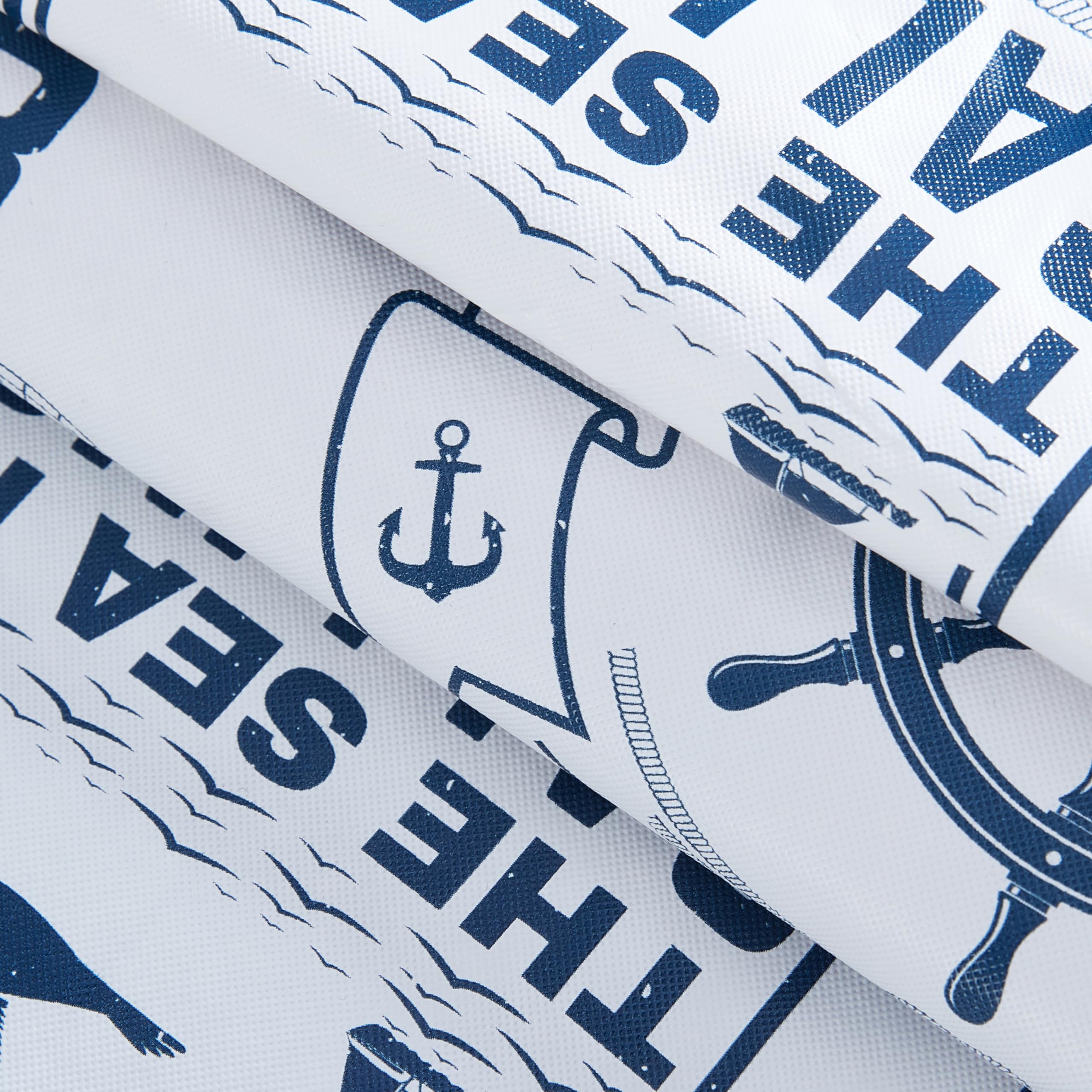 Newbridge Nautical Blue 52 x 70 Inch Rectangle Vinyl Tablecloth with Flannel Backing, Sailing Club, Waterproof, Soil Resistant Dining Room, Party and Banquet Table Cover - Image 3