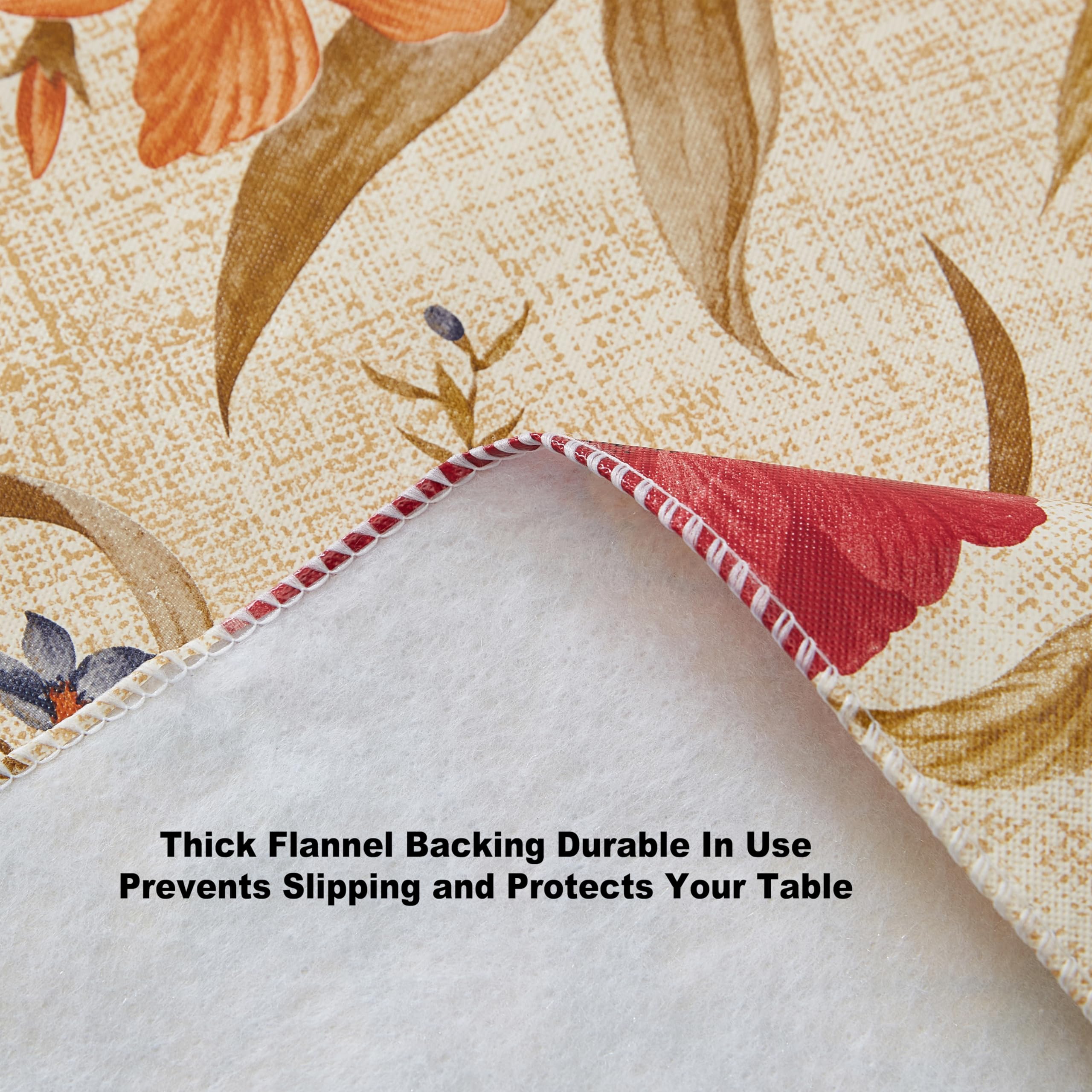 Newbridge Nicolette Multicolor Floral Vinyl Flannel Backed Tablecloth, Traditional Tapestry Flower Design, Easy Care Wipe Clean Indoor Outdoor Table Cover, 52 x 70 Inch Rectangle - Image 5