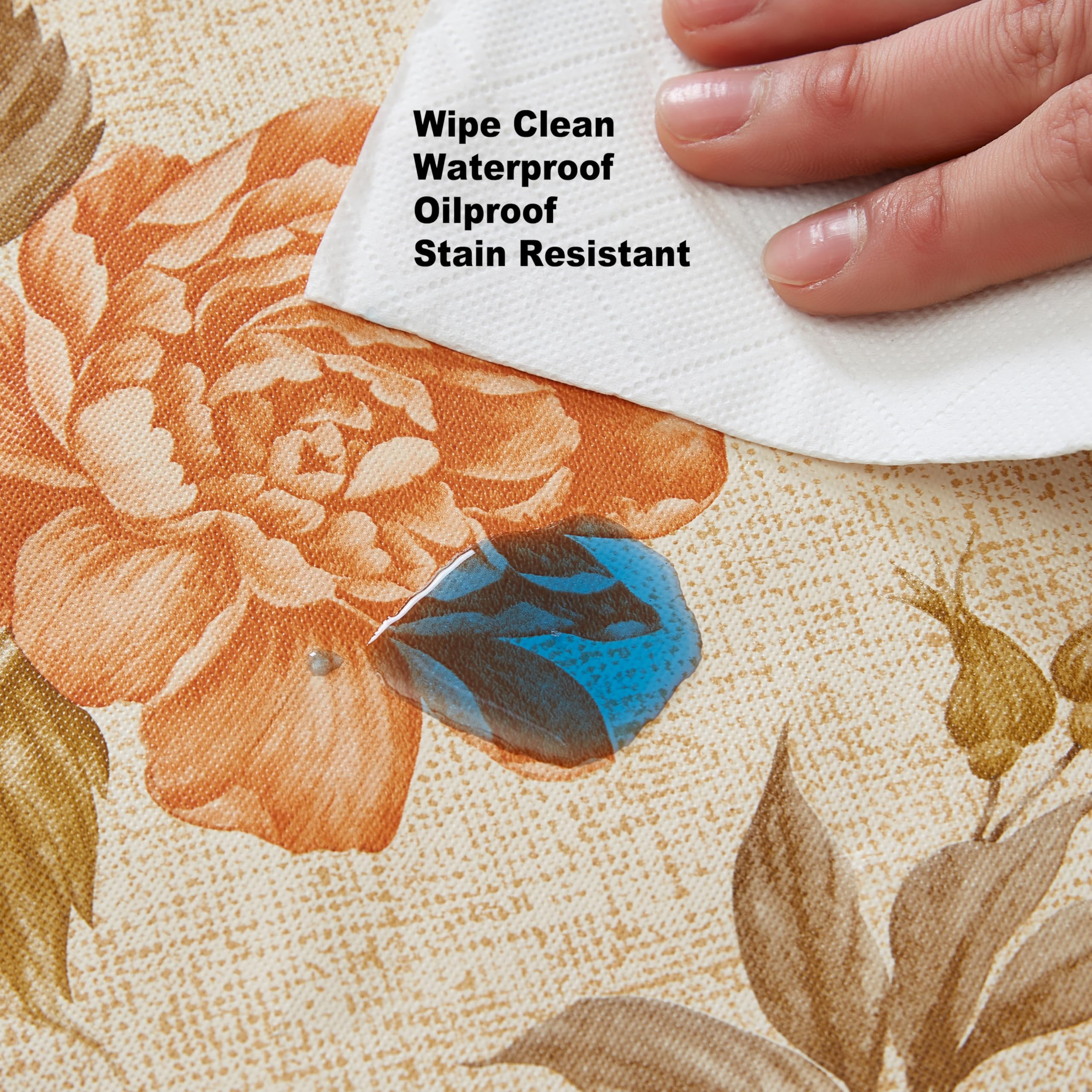 Newbridge Nicolette Multicolor Floral Vinyl Flannel Backed Tablecloth, Traditional Tapestry Flower Design, Easy Care Wipe Clean Indoor Outdoor Table Cover, 52 x 70 Inch Rectangle - Image 7