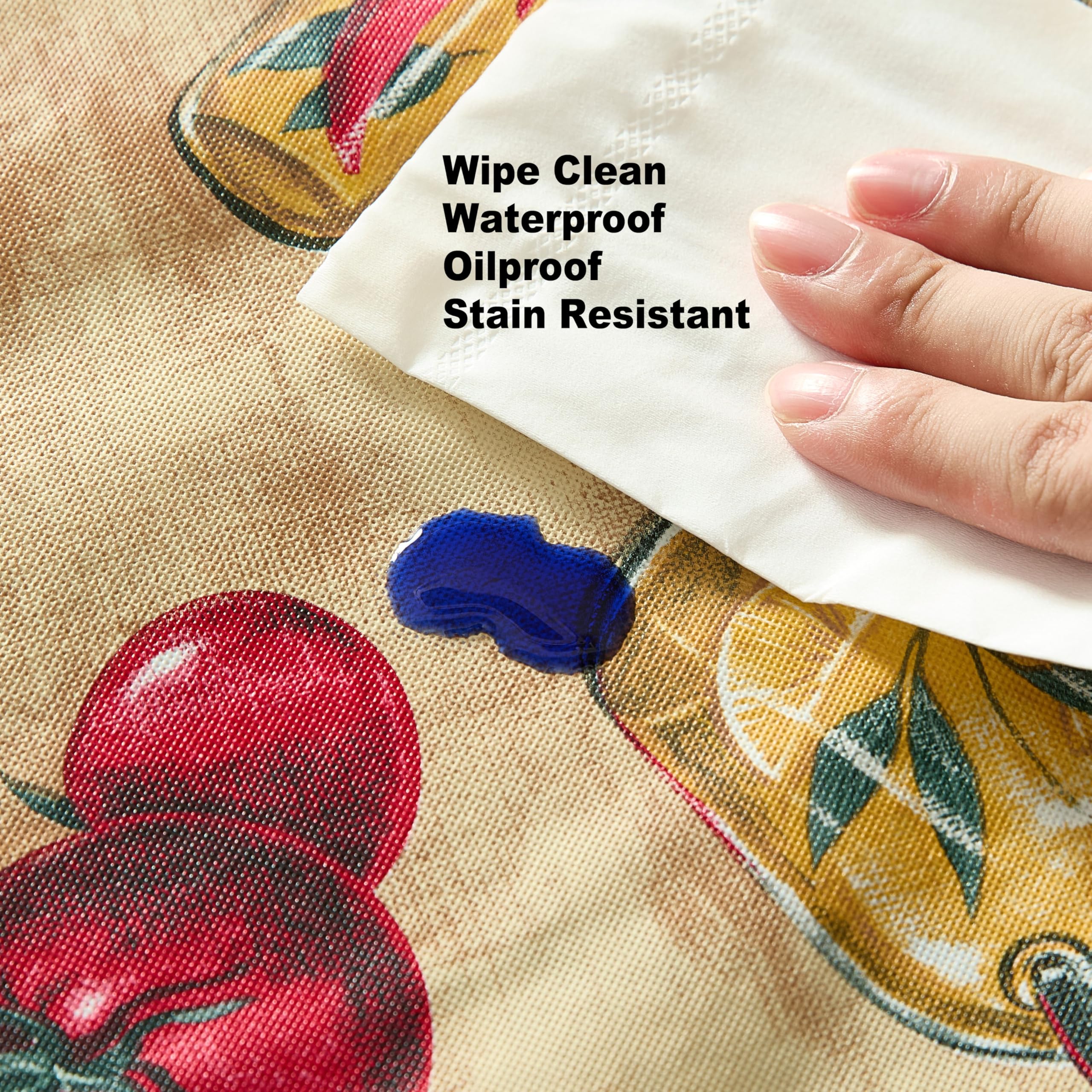 Newbridge Oil and Vinegar Tuscany Print Vinyl Flannel Backed Tablecloth, Olive Oil Bottle Indoor/Outdoor Waterproof Tablecloth, Barbeque, Patio and Kitchen Dining, 70" Zippered Umbrella Round - Image 7