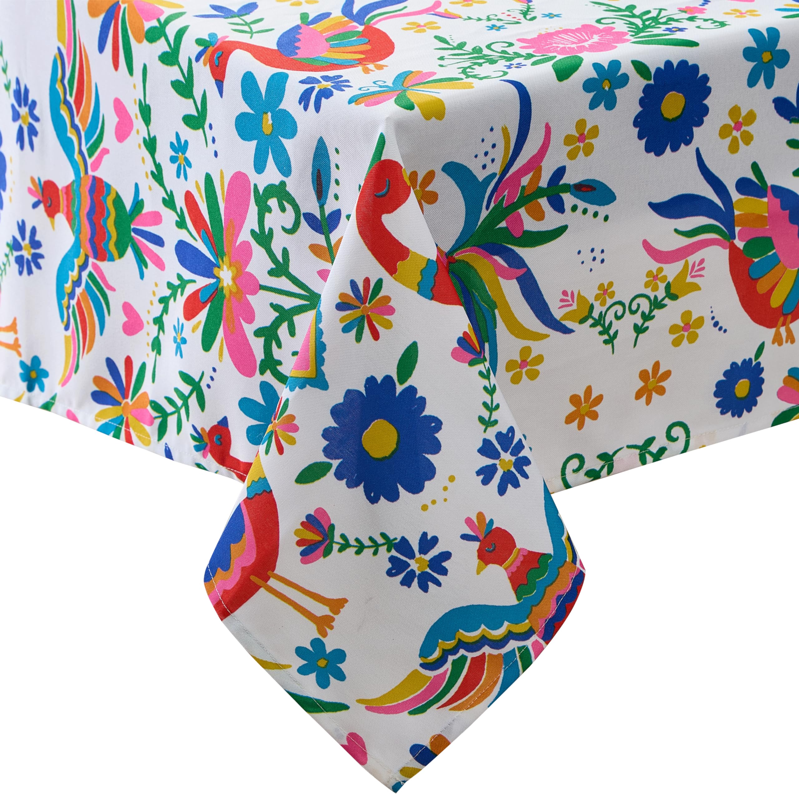 Newbridge Otomi Birds Folk Art Set of 8 Fabric Napkins, Colorful Otomi Folk Art, Water and Stain Resistant, No-Iron Fabric Napkins for Dining Parties - Image 8