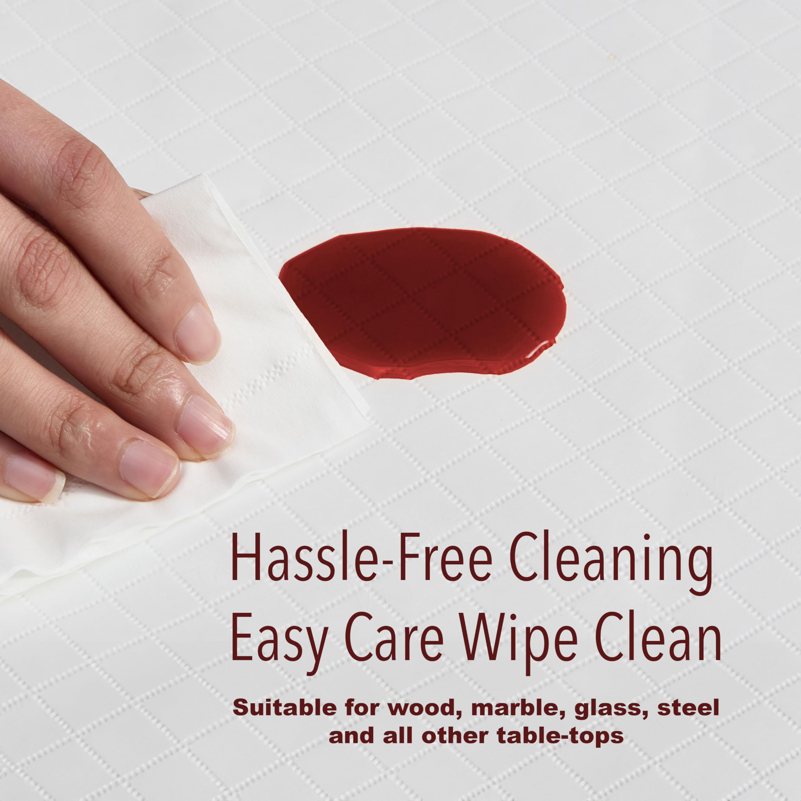 Newbridge Quilted Waterproof Cut to Fit Table Pad Protector with Flannel Backing, Heat Resistant, Wipe Clean, Cushioned Pad Protects Table from Spills and Scratches, 52" x 70" - Image 6