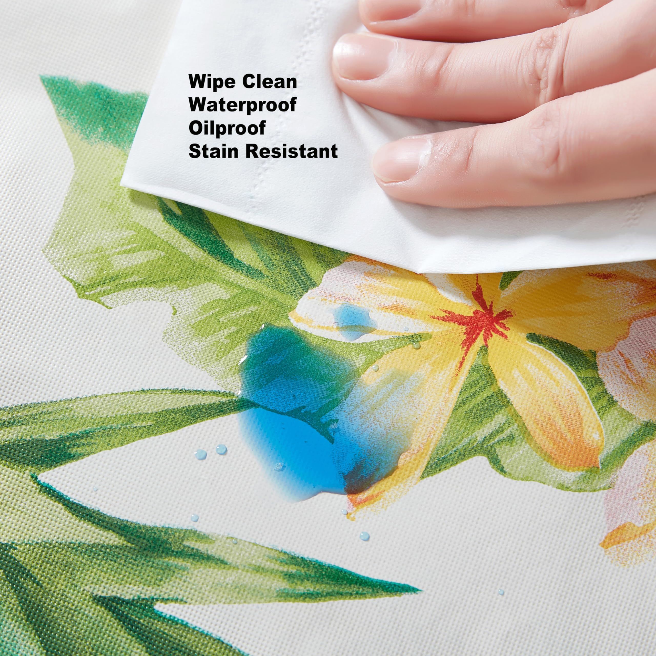 Newbridge Rectangle Vinyl Flannel Backed Tablecloth, 52 x 70 Inch, Hawaii Tropical, Indoor/Outdoor Waterproof Table Party Table Cover, Palms and Pineapples - Image 6