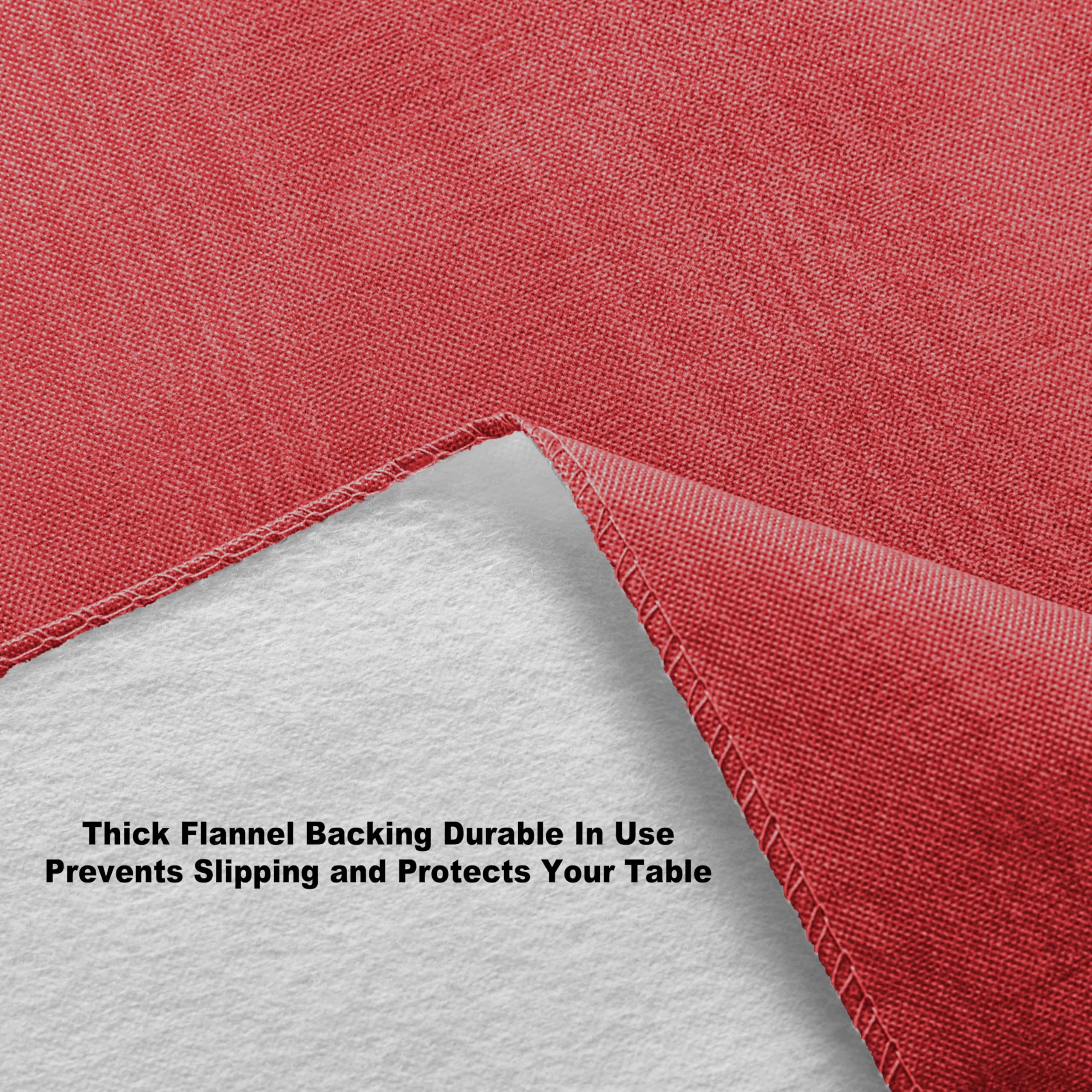 Newbridge Red Moire Wavy Solid Vinyl Flannel Backed Tablecloth, 52 x 52 Inch Square, Heavyweight Indoor Outdoor Waterproof Table Cover, Easy Care Wipe Clean - Image 7