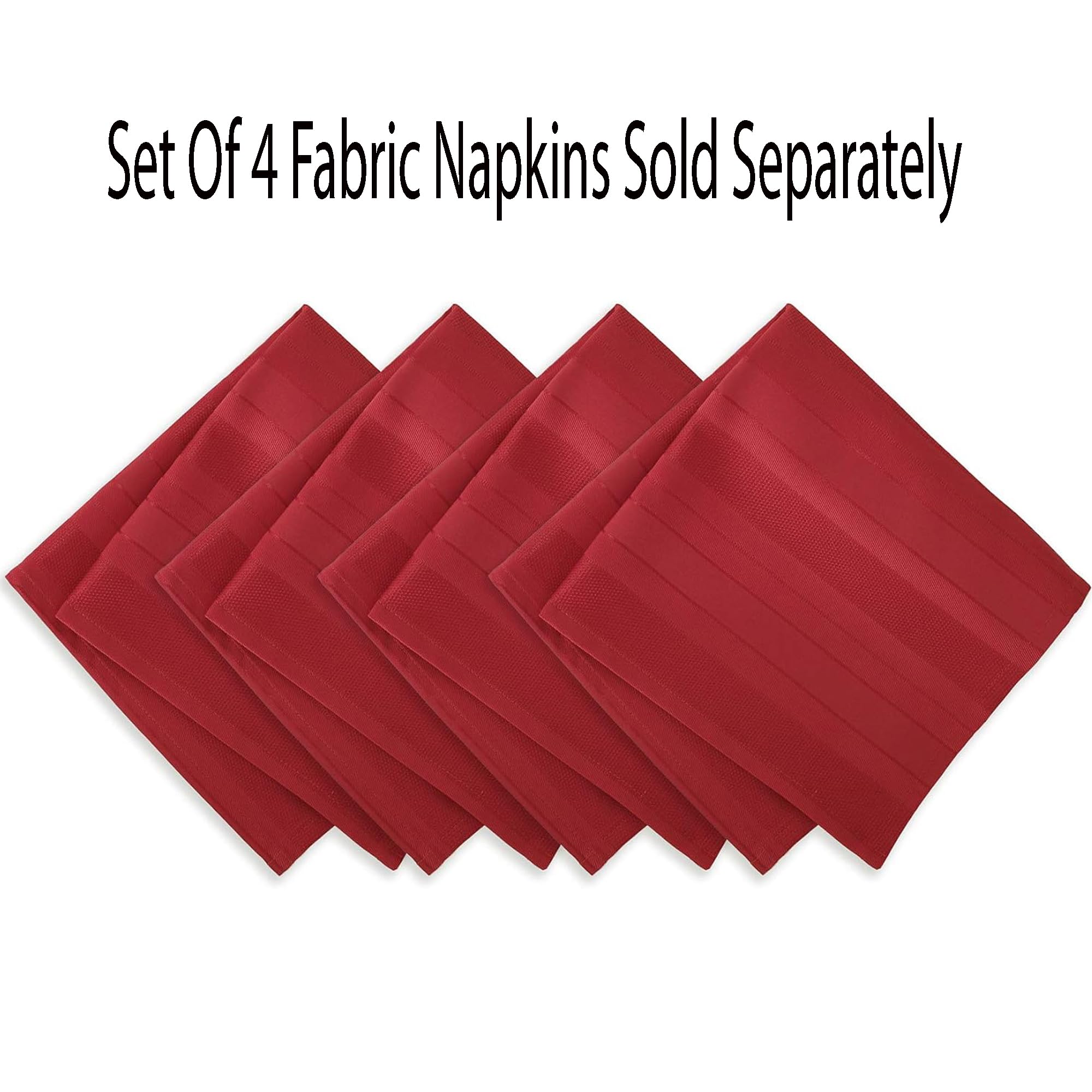 Newbridge Red Satin Stripe Fabric Tablecloth, 52 x 70 Inch Rectangle, Elegant Woven Stripe, Wrinkle Resistant Reusable Polyester Table Cover - Image 4