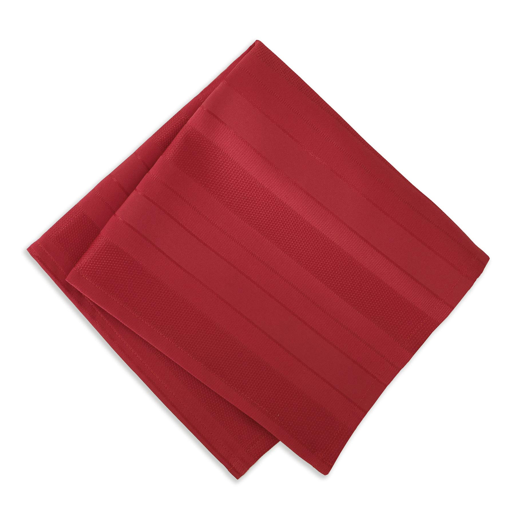 Newbridge Red Satin Stripe Fabric Tablecloth, 52 x 70 Inch Rectangle, Elegant Woven Stripe, Wrinkle Resistant Reusable Polyester Table Cover - Image 5