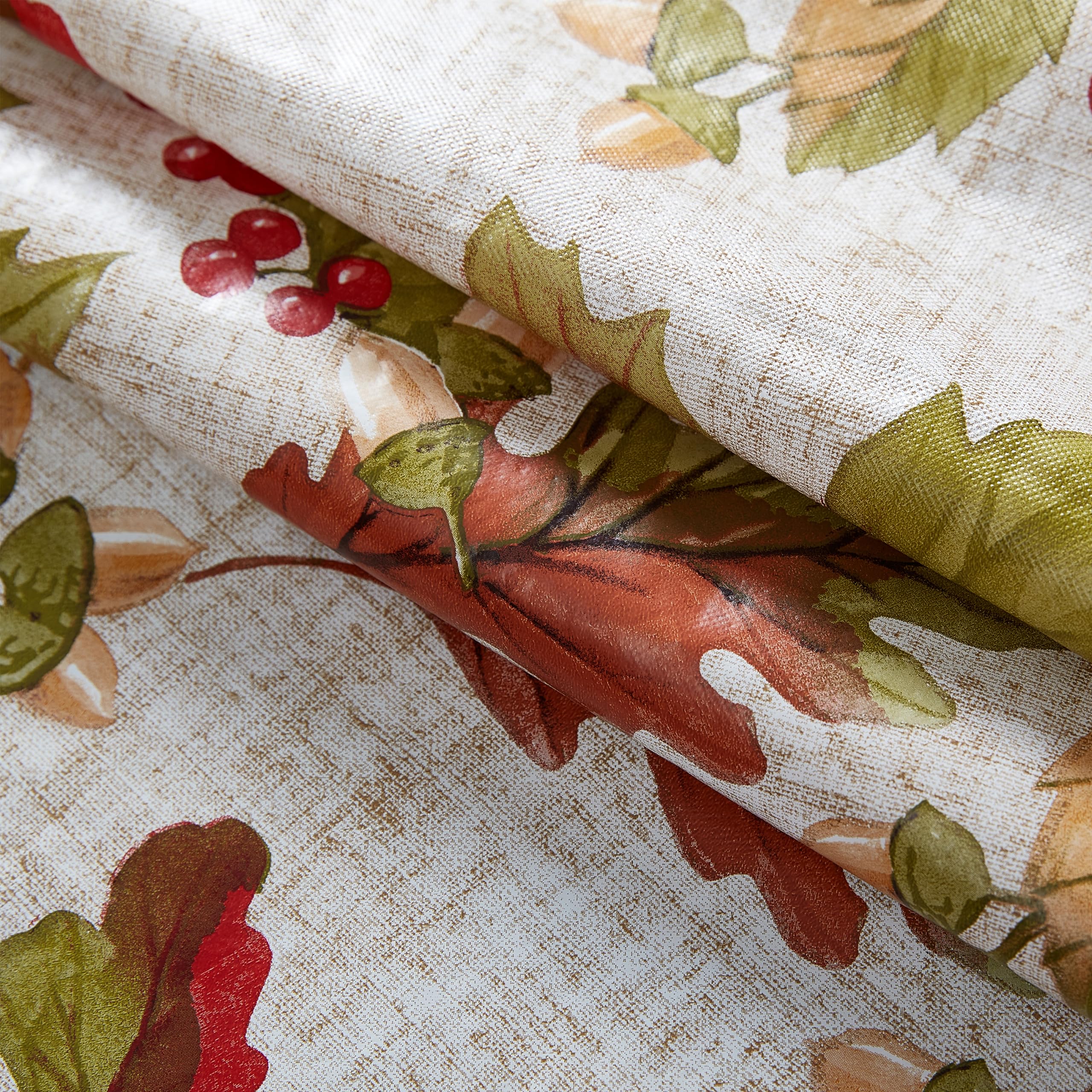 Newbridge Rustic Acorn & Leaf Fall Vinyl Tablecloth with Flannel Backing, 52 x 52 Inch Square – Autumn Thanksgiving Dining Room Table Cover - Image 8