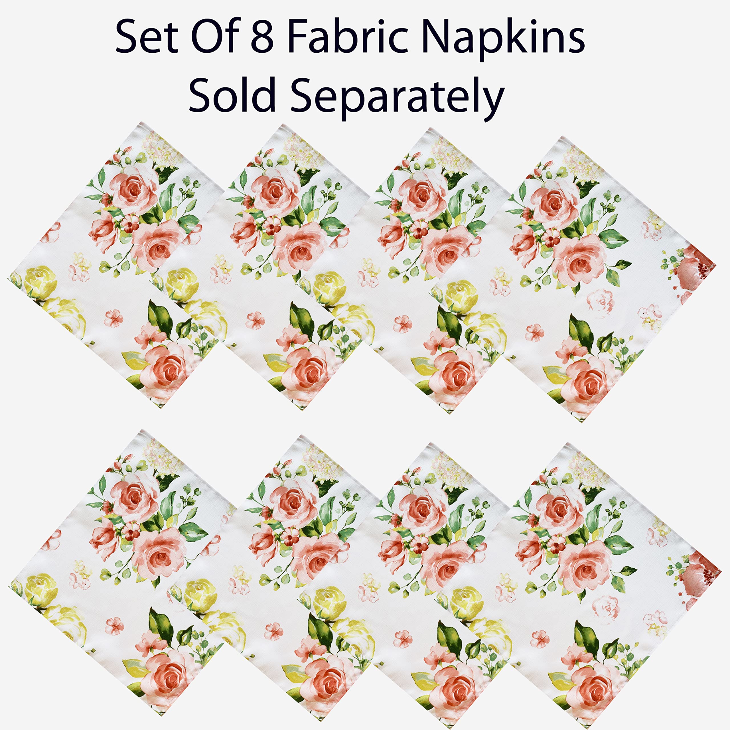 Newbridge Spring and Easter Marie Yellow and Pink Rose Petal Floral Rectangle 52 x 70 Inch Fabric Tablecloth, Stain and Wrinkle Resistant Tablecloth for Holiday Indoor and Outdoor Dining - Image 4