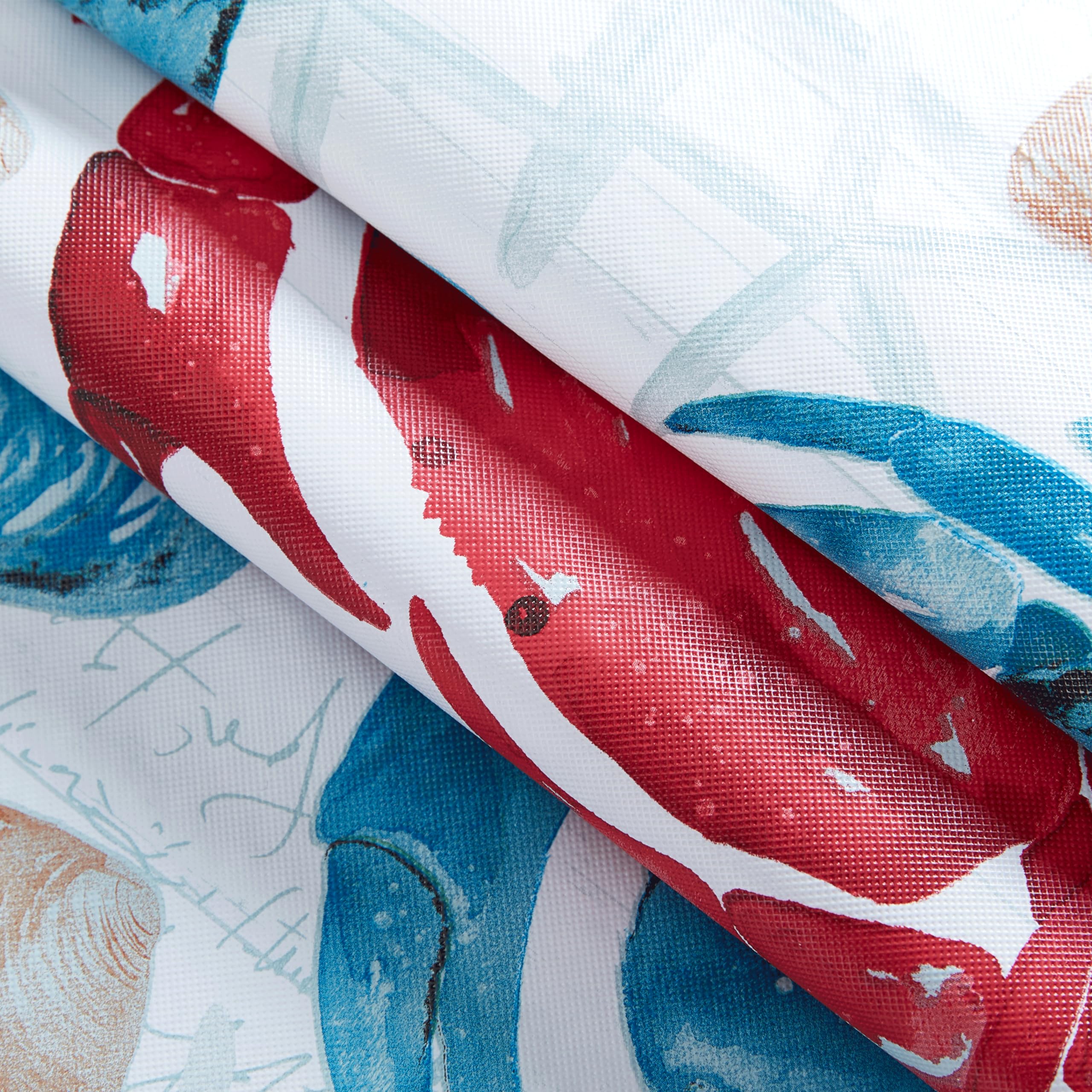 Newbridge Spring Rectangle Vinyl Flannel Backed Tablecloth, 52 x 70 Inch, Stone Crab Print, Blue and Red Indoor Outdoor Waterproof Vinyl Table Cloth, Cape Cod Clambake - Image 8
