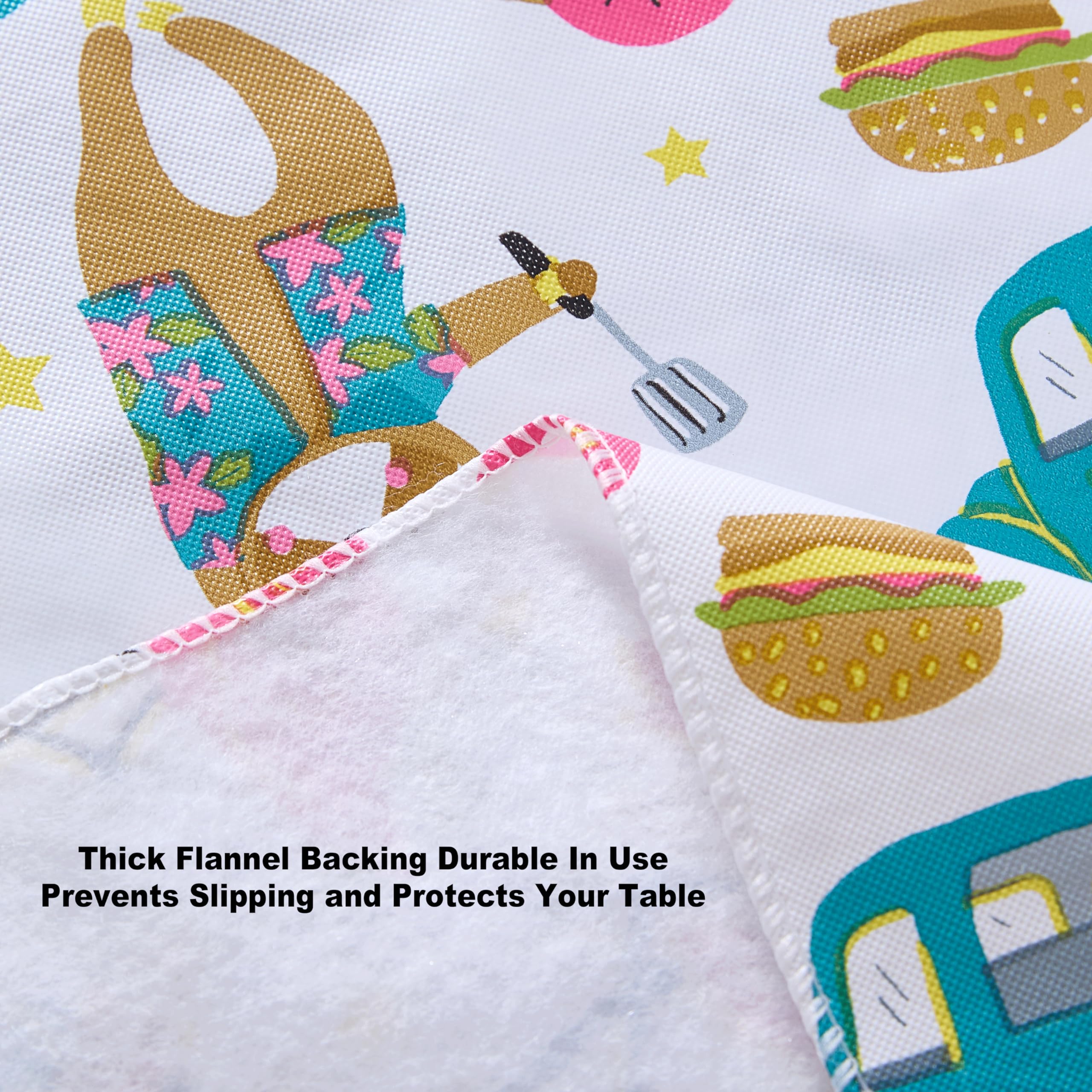 Newbridge Square Vinyl Flannel Backed Tablecloth, 52 x 52 Inch, What’s Cookin, Indoor Outdoor Vinyl Waterproof Table Cloth, Party Animals Flamingos and Sloths - Image 3