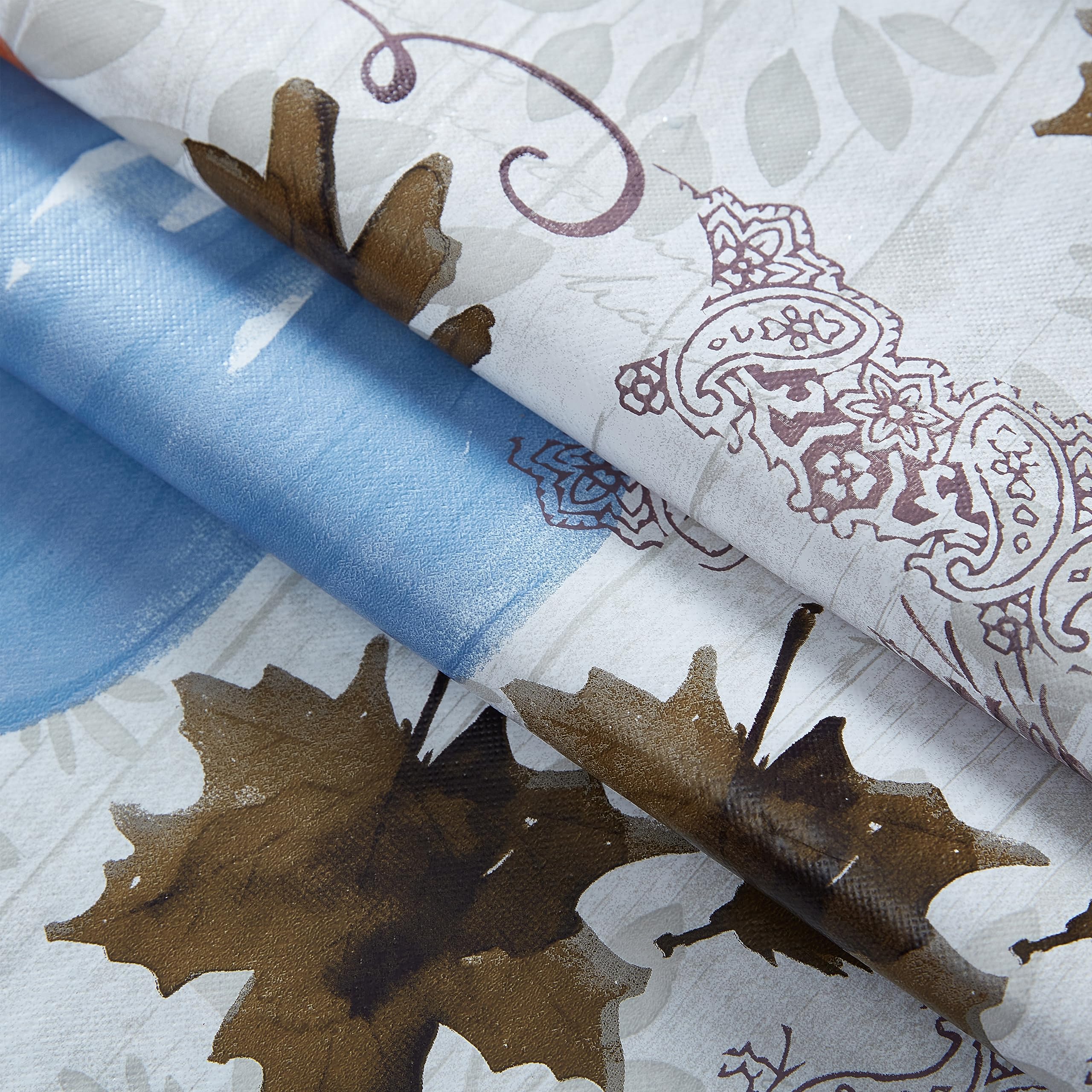 Newbridge Thanksgiving Blue Hampstead Farm Pumpkin Field Vinyl Tablecloth with Flannel Backing Fall Harvest Design, 52 x 52 Inch Square Table Cover - Image 6