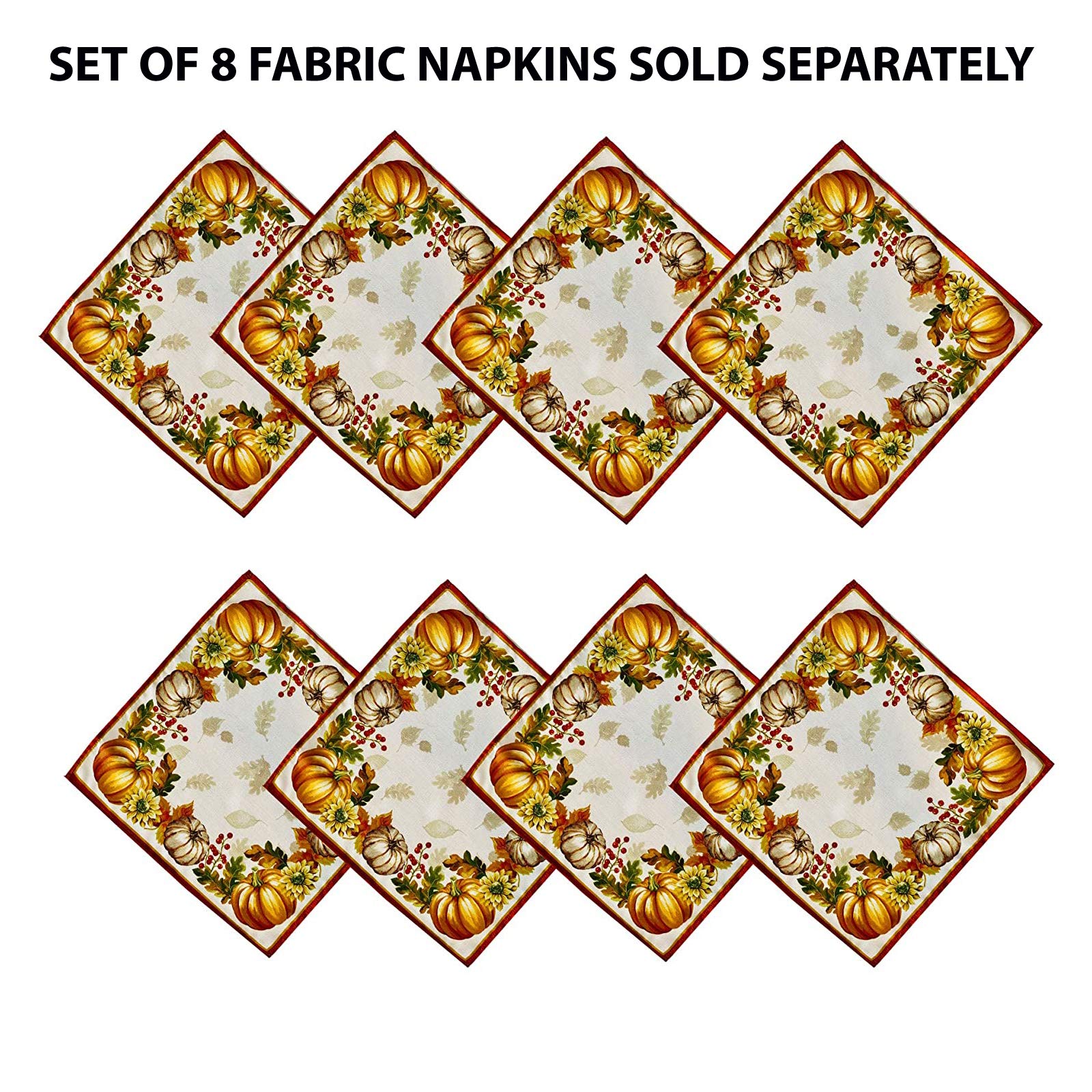 Newbridge Thanksgiving Brilliant Autumn Harvest Bordered Rectangle Fabric Tablecloth, 52 x 70 Inch, Fall Pumpkin and Sunflower Cottage Print Soil Resistant Table Cover for Holiday Party Dining - Image 4