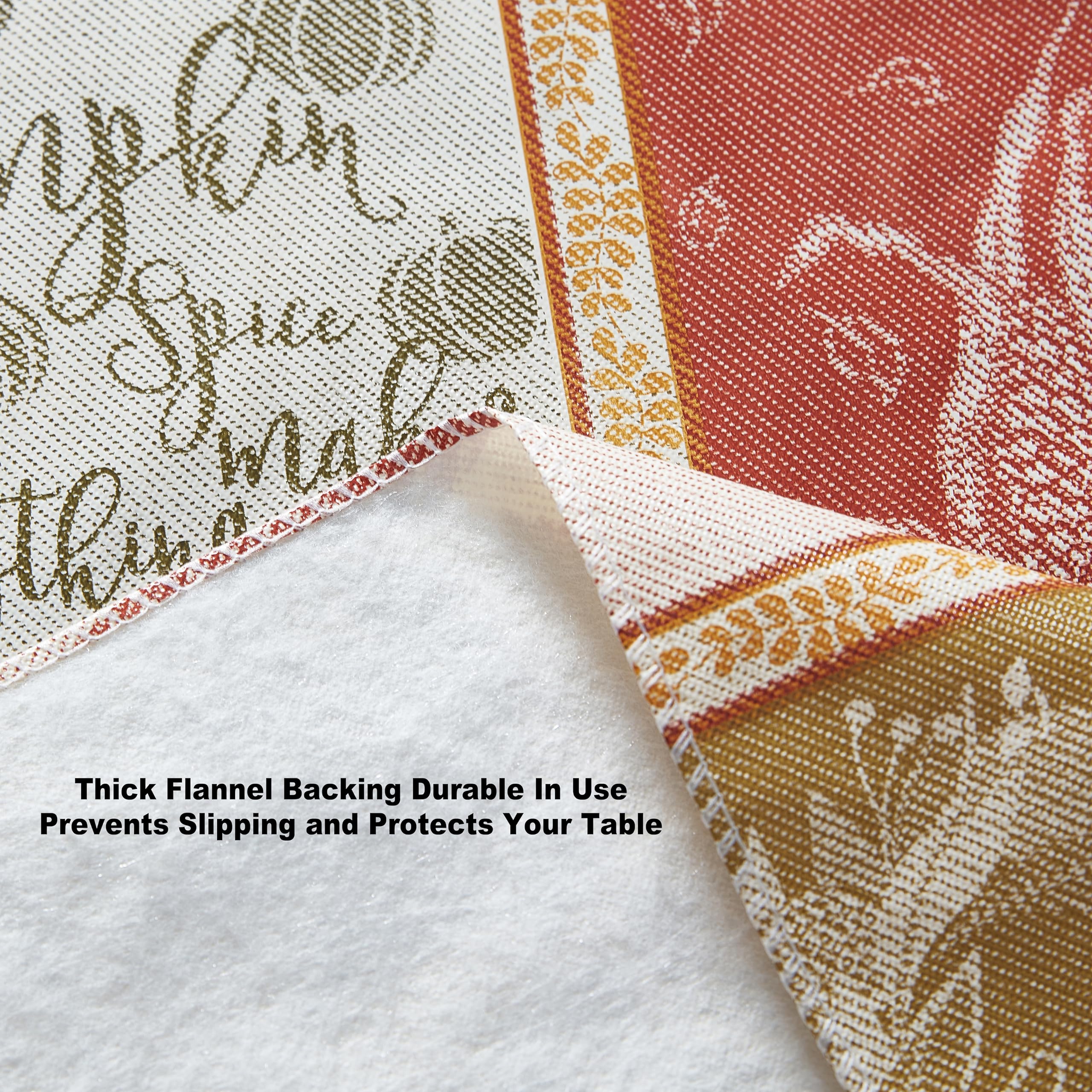 Newbridge Thanksgiving Harvest Breeze Autumn Patchwork Vinyl Flannel Backed Tablecloth Fall Rustic Country Print, Wipe Clean Kitchen Dining, 52 x 52 Inch Square - Image 6