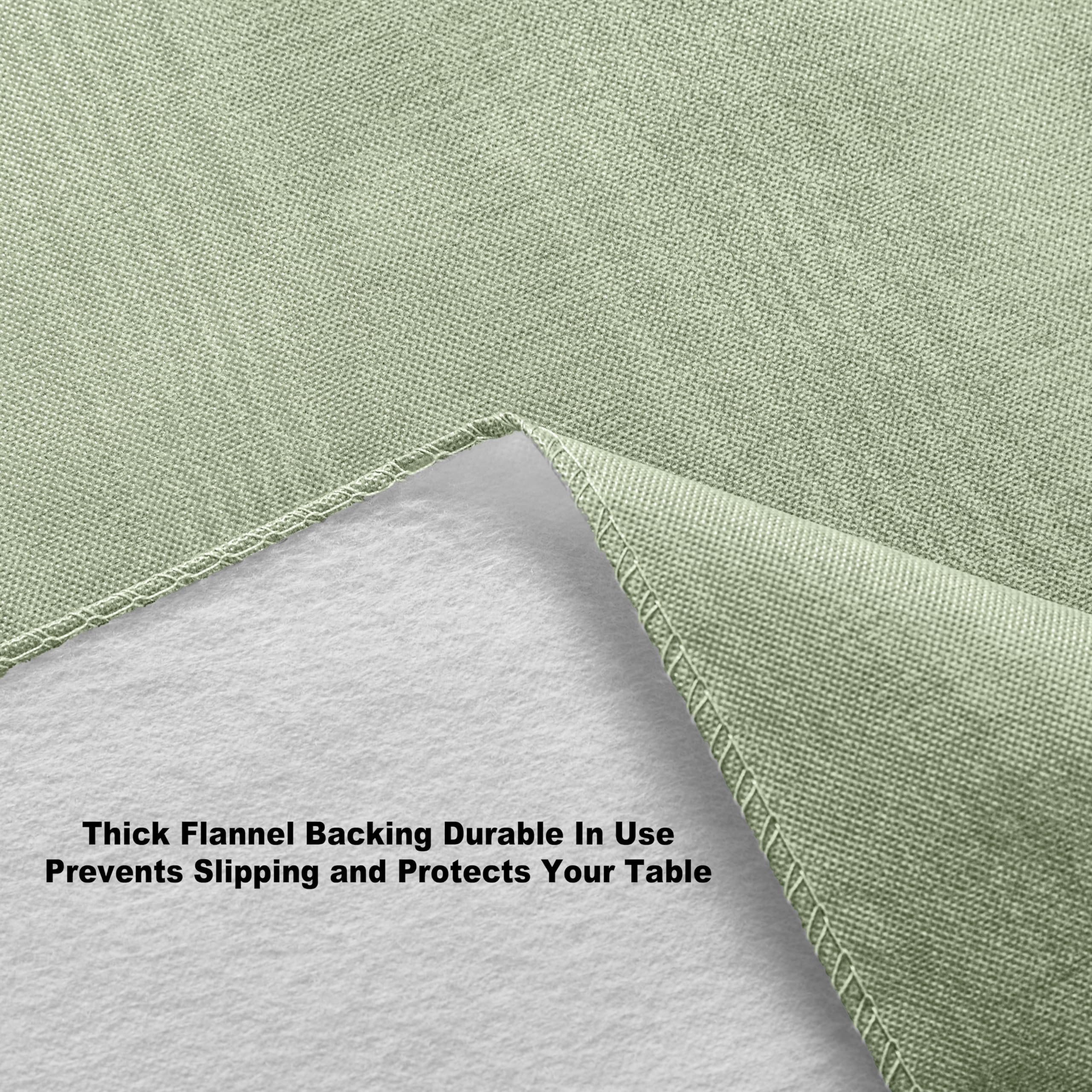 Newbridge Vinyl Flannel Backed Tablecloth, 70 inch Zippered Umbrella Round, Sage Green Moire Wavy Solid Design, Heavyweight Indoor Outdoor Waterproof Table Cover, Easy Care Wipe Clean - Image 6